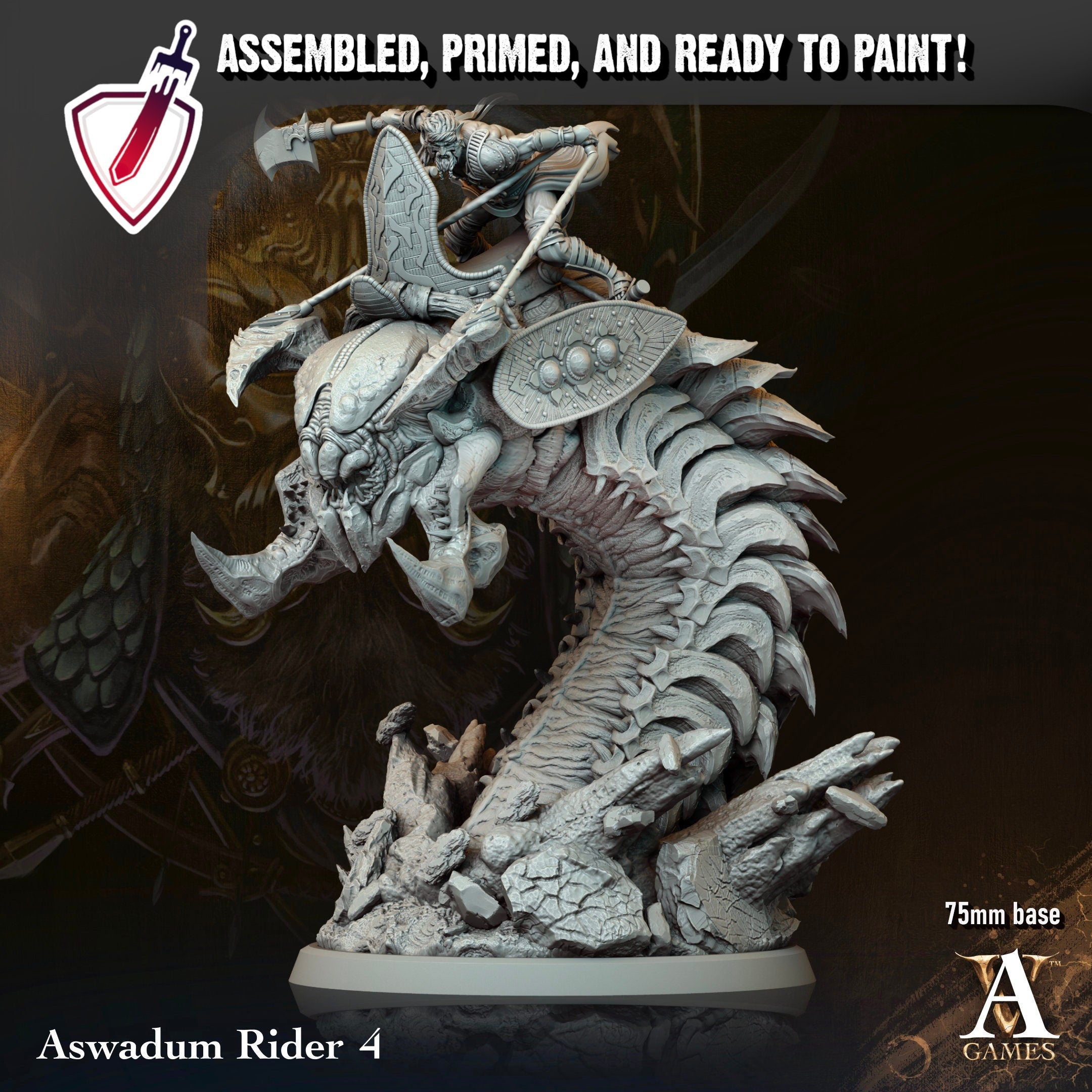 Aswadum Riders | Miniatures By Archvillain Games | For Tabletop Gaming, D&D, Pathfinder, And Painting | Assembled And Primed - Brush and Battle