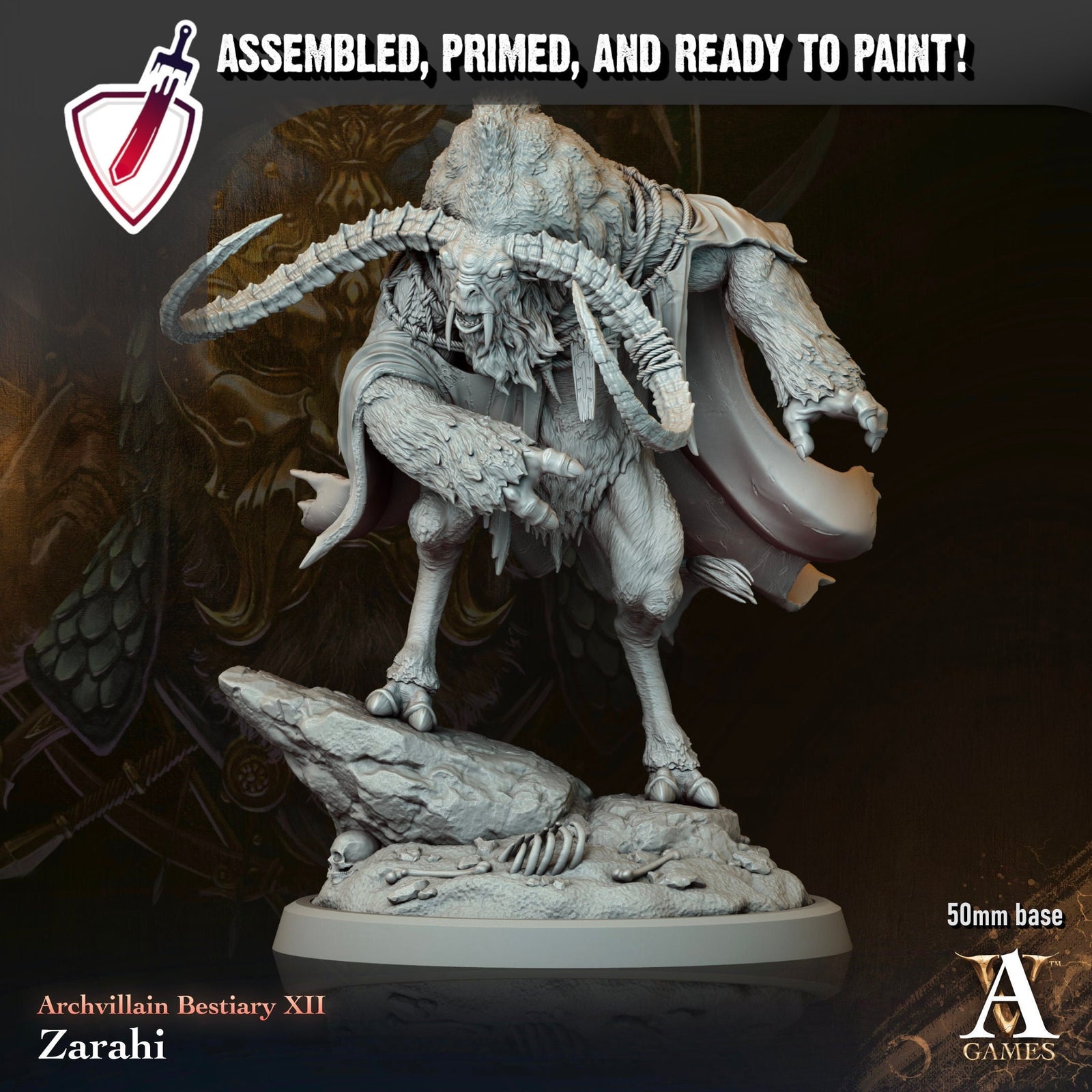 Zarahi | Miniature By Archvillain Games | For Tabletop Gaming, D&D, Pathfinder, And Painting | Assembled And Primed - Brush and Battle