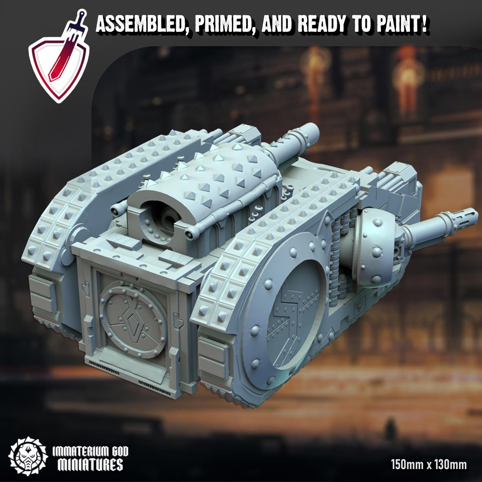 Banebomber Tank | (Large) Miniature by Immaterium God | Resin Mini for Tabletop Gaming, D&D, Wargaming, and Painting | Assembled and Primed