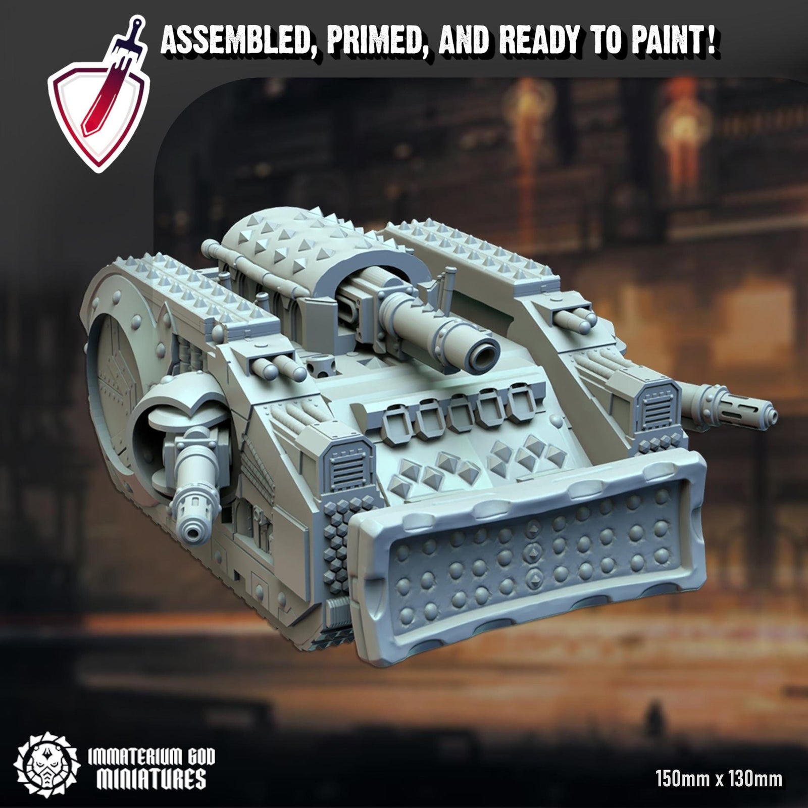 Banebomber Tank | (Large) Miniature by Immaterium God | Resin Mini for Tabletop Gaming, D&D, Wargaming, and Painting | Assembled and Primed