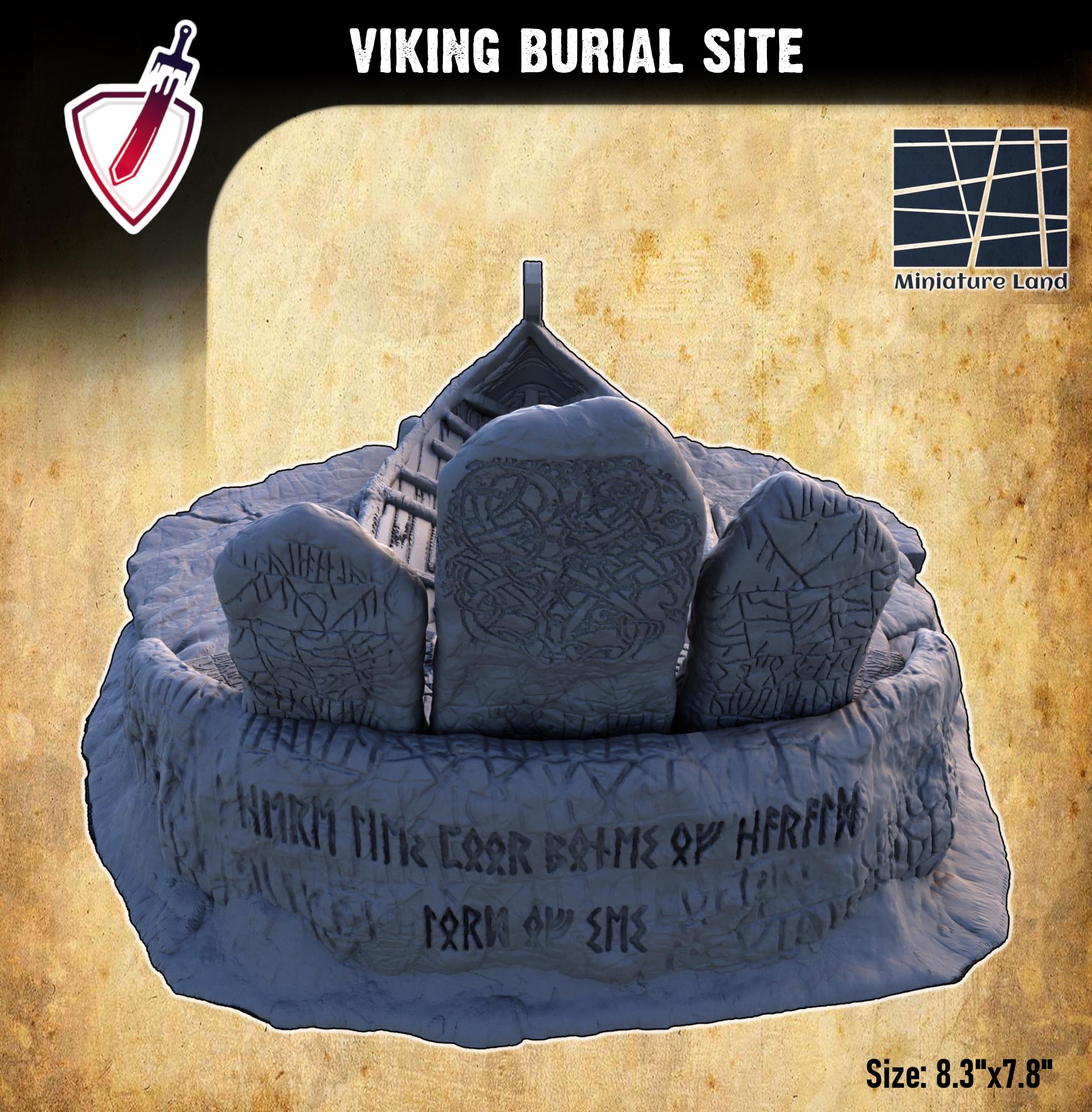 Viking Burial Site | By Miniature Land | 28mm or 32mm Viking Terrain | Great for Any Tabletop RPG!