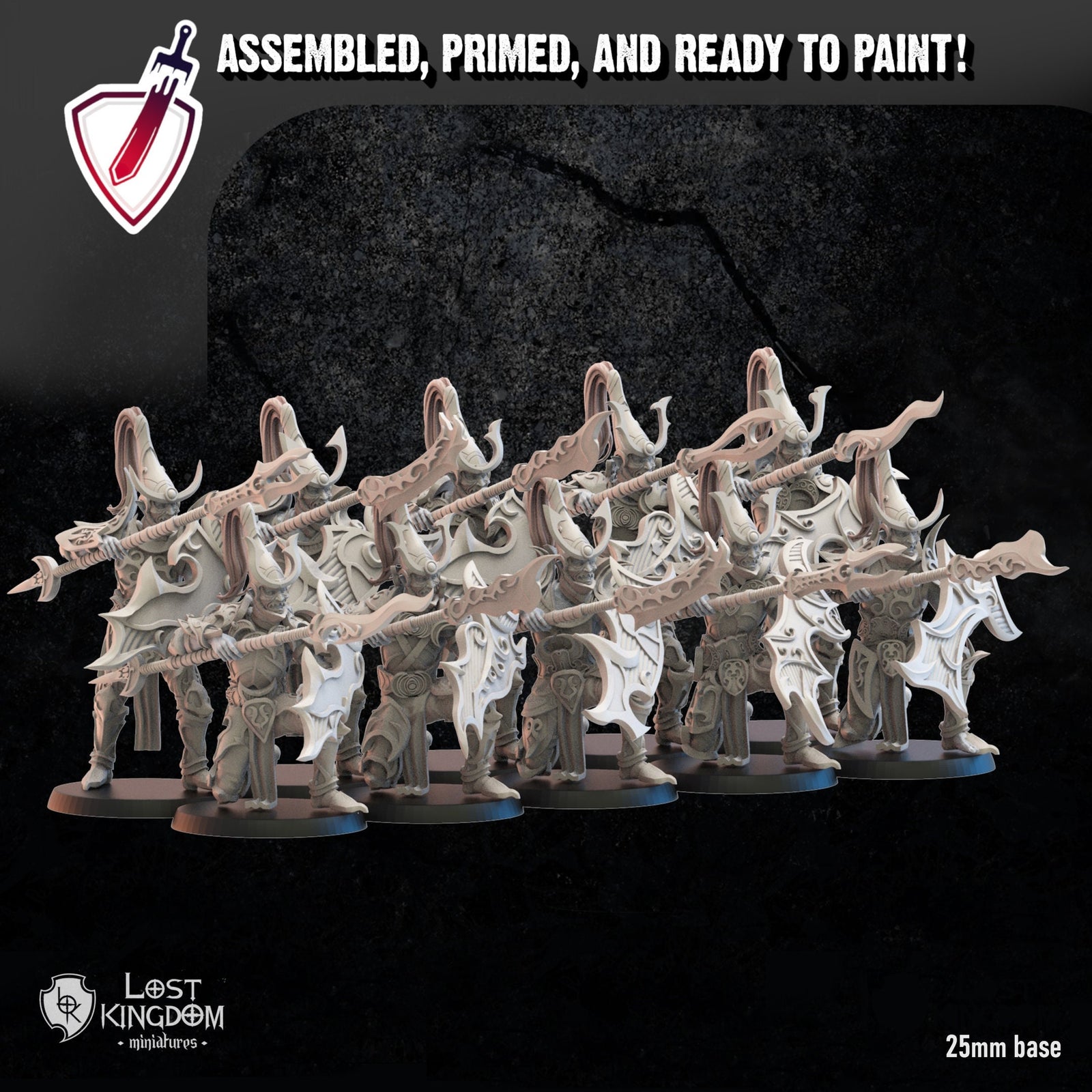 Nightfall Knights | Miniatures By Lost Kingdom | For Tabletop Gaming, D&D, Pathfinder, Wargames, And Painting | Assembled And Primed - Brush and Battle