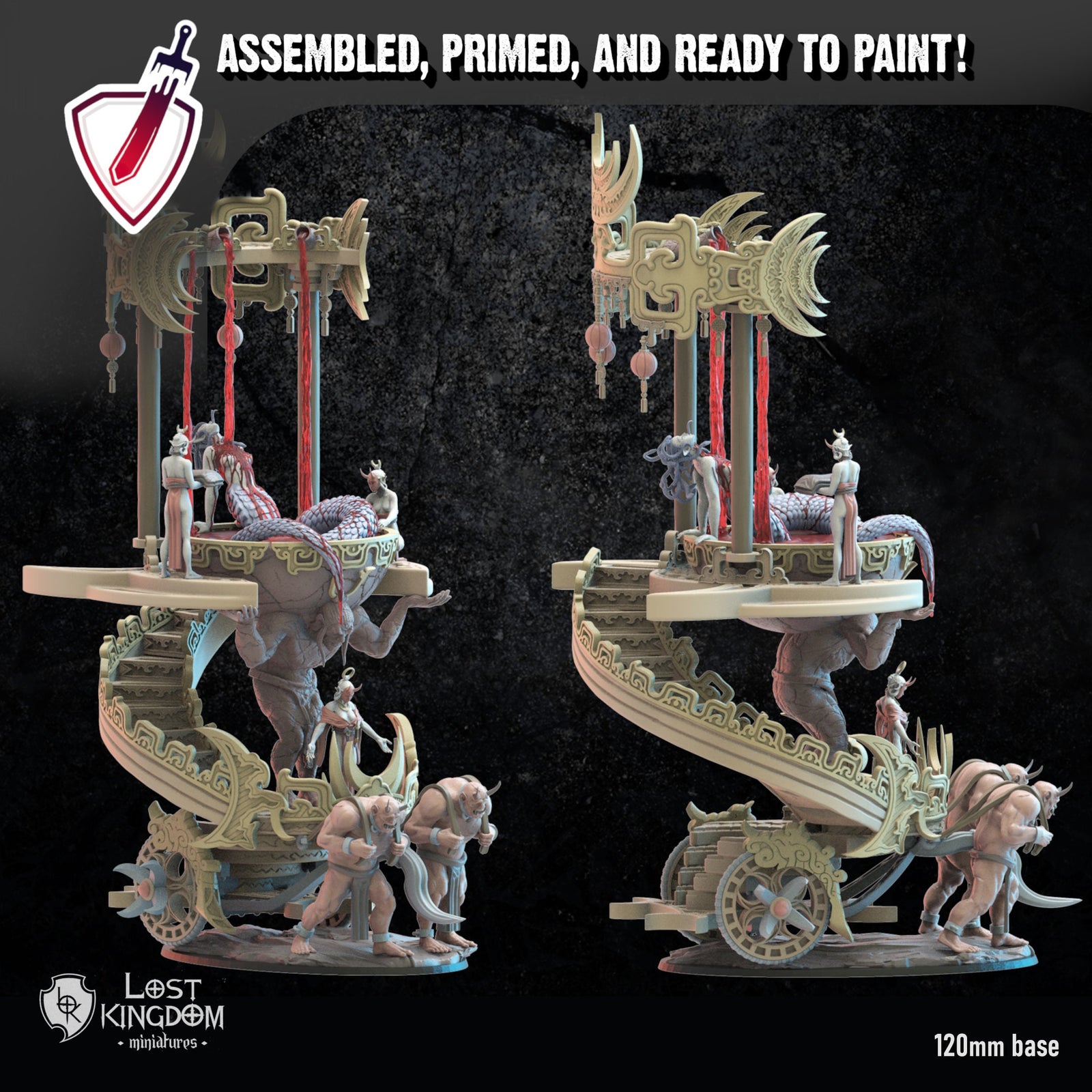 Ketsueki Altar | (Massive) Miniature By Lost Kingdom | For Tabletop Gaming, D&D, Pathfinder, Wargames, And Painting | Assembled And Primed - Brush and Battle