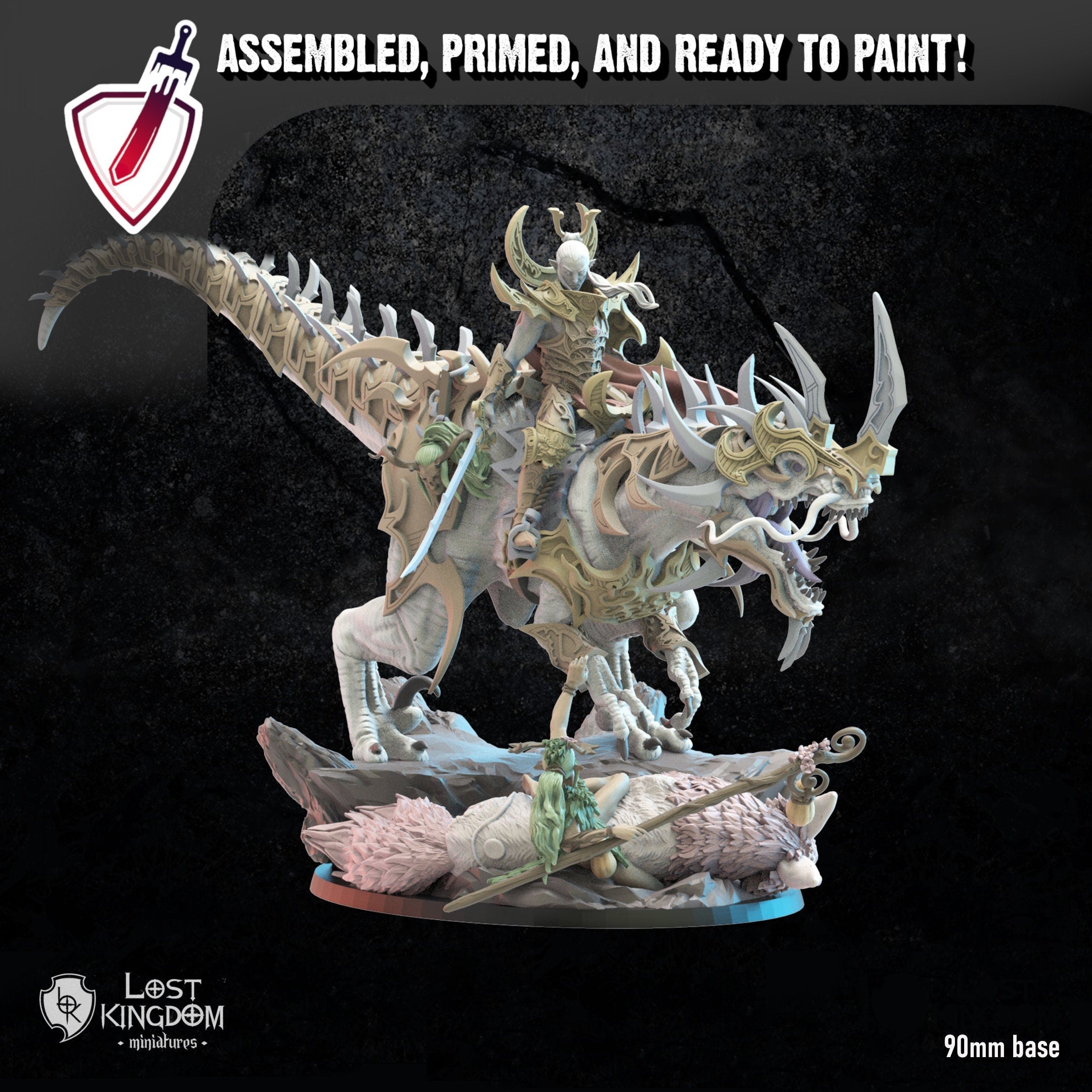 Ashura The Destroyer | (Massive) Miniature By Lost Kingdom | For Tabletop Gaming, D&D, Pathfinder, Wargames, Painting | Assembled And Primed - Brush and Battle