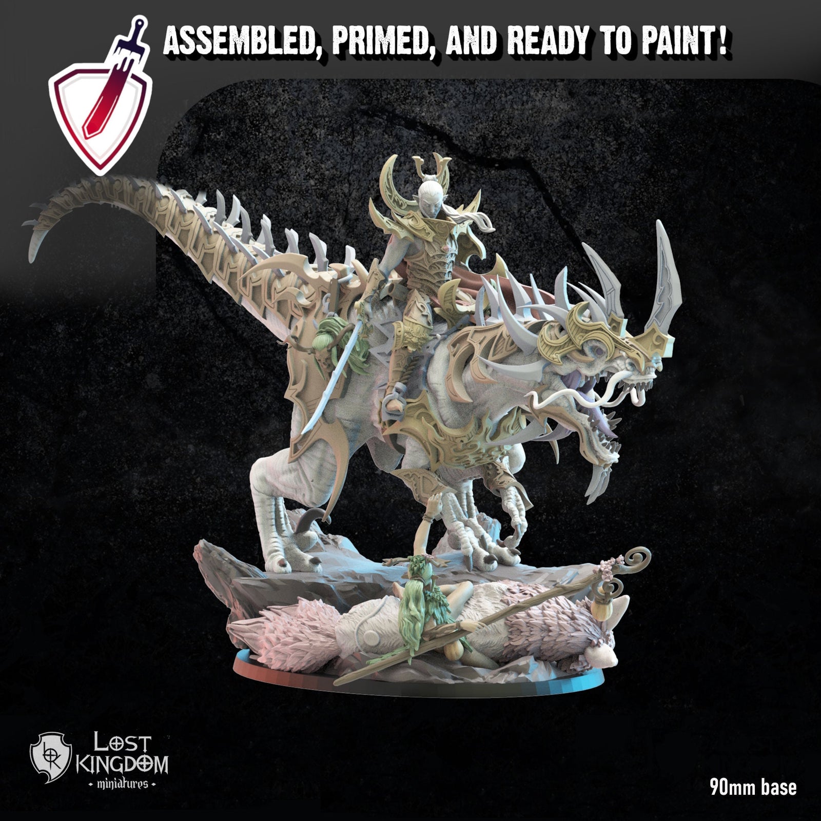 Ashura The Destroyer | (Massive) Miniature By Lost Kingdom | For Tabletop Gaming, D&D, Pathfinder, Wargames, Painting | Assembled And Primed - Brush and Battle