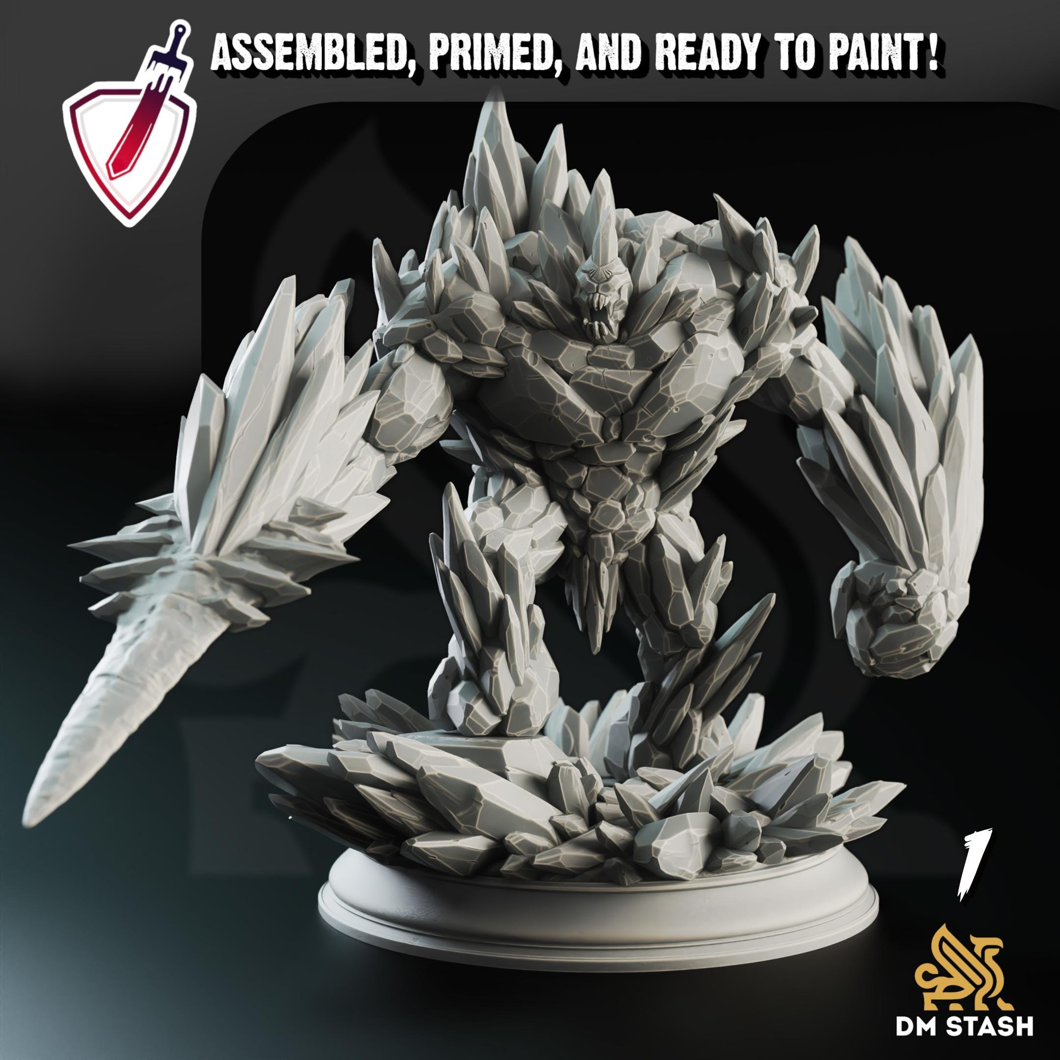 Elemental Golems | Miniatures by DM Stash | Resin Mini For Tabletop Gaming, D&D, Pathfinder, and Painting | Assembled and Primed