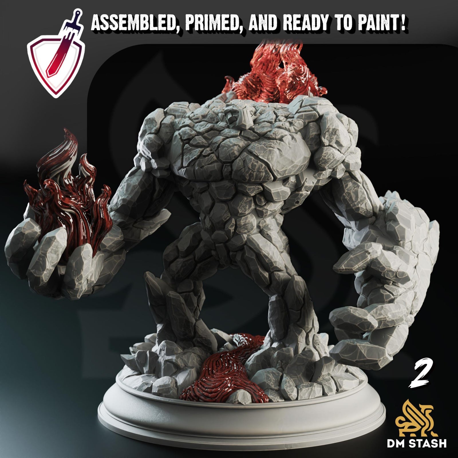 Elemental Golems | Miniatures by DM Stash | Resin Mini For Tabletop Gaming, D&D, Pathfinder, and Painting | Assembled and Primed
