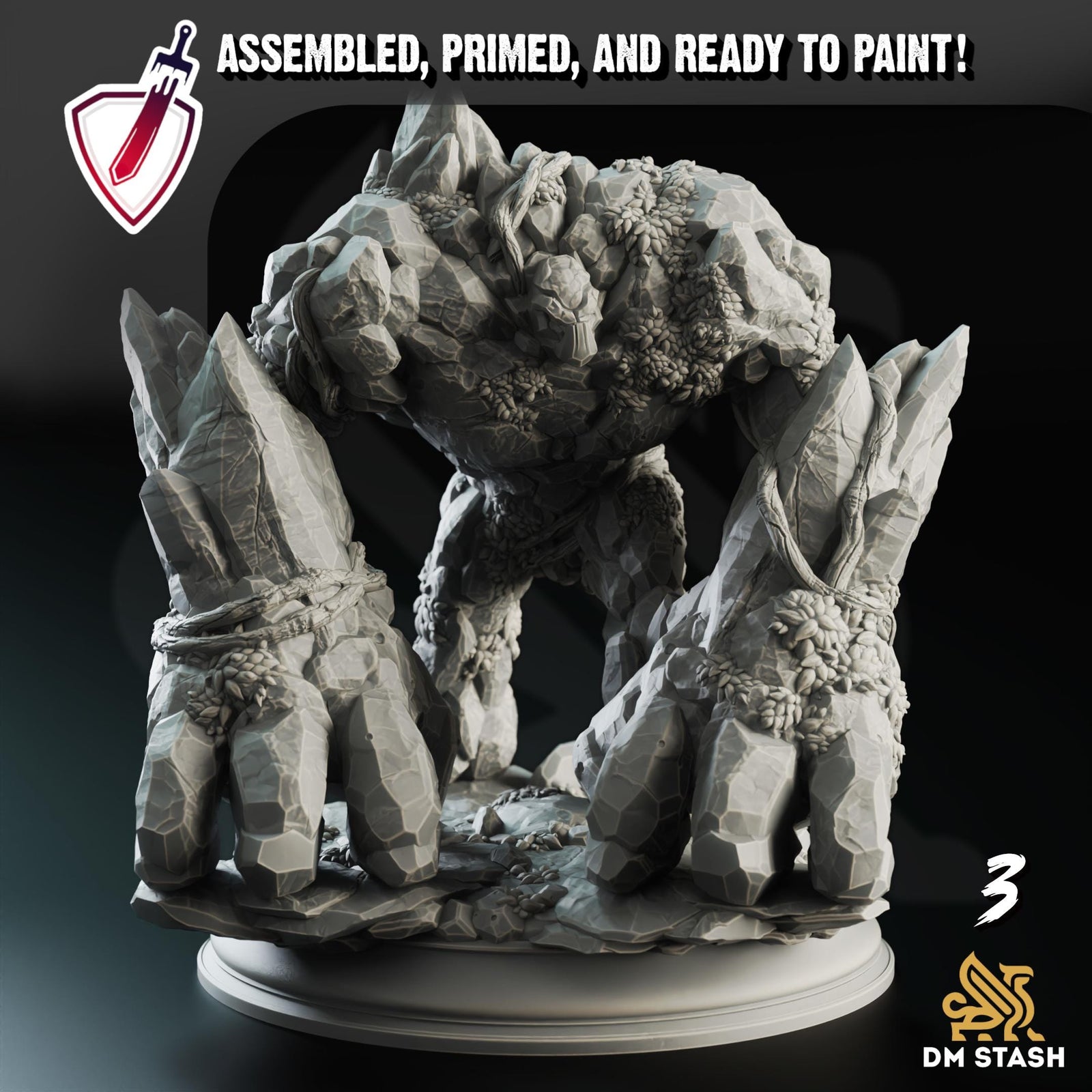 Elemental Golems | Miniatures by DM Stash | Resin Mini For Tabletop Gaming, D&D, Pathfinder, and Painting | Assembled and Primed
