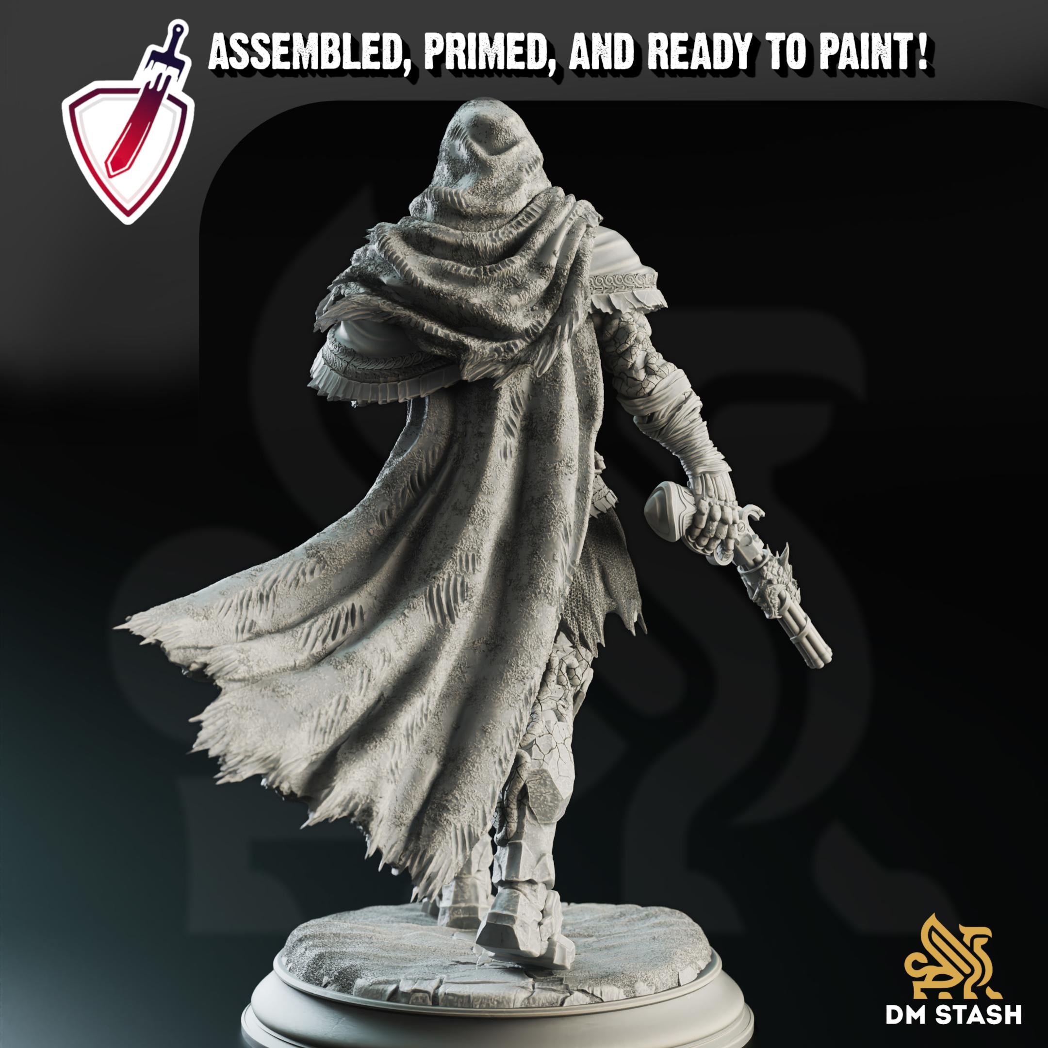 Warforged Gunslinger - Big Iron | Miniature by DM Stash | Resin Mini For Tabletop Gaming, D&D, Pathfinder, Painting | Assembled and Primed