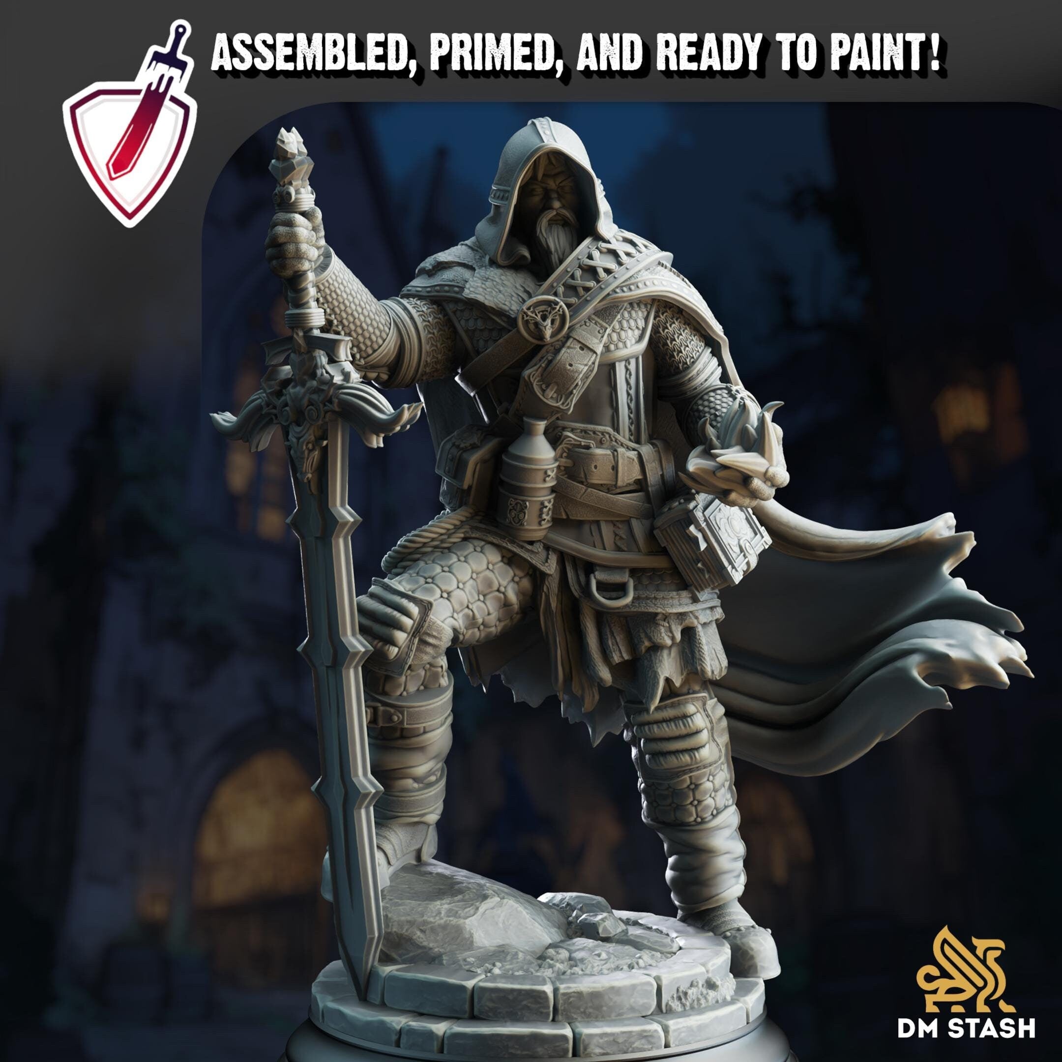 Ator - Revenant of Vindication | Miniature by DM Stash | Resin Mini For Tabletop Gaming, D&D, Pathfinder, Painting | Assembled and Primed