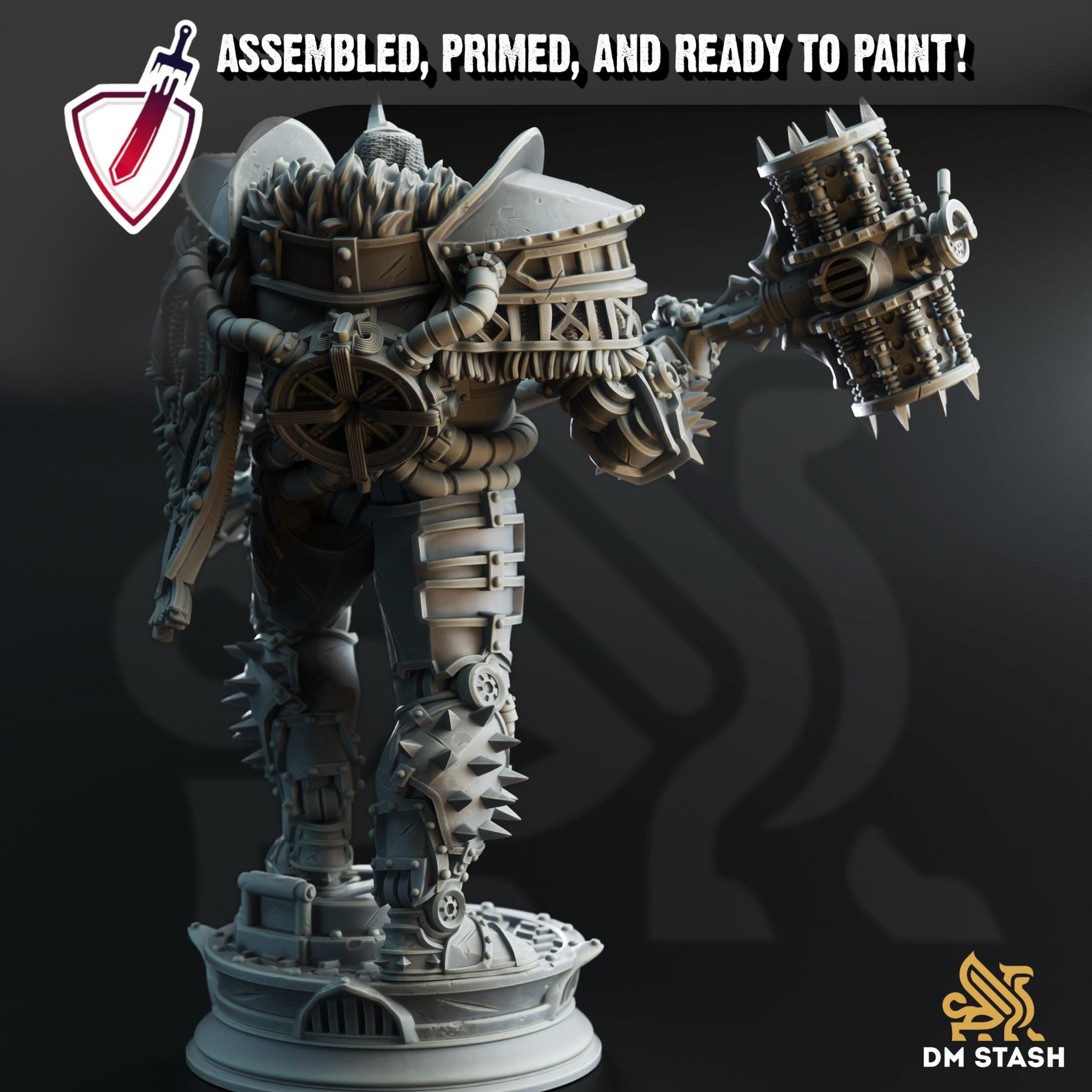 Hadrian - The Iron Colossal | Miniature by DM Stash | Resin Mini For Tabletop Gaming, D&D, Pathfinder, and Painting | Assembled and Primed