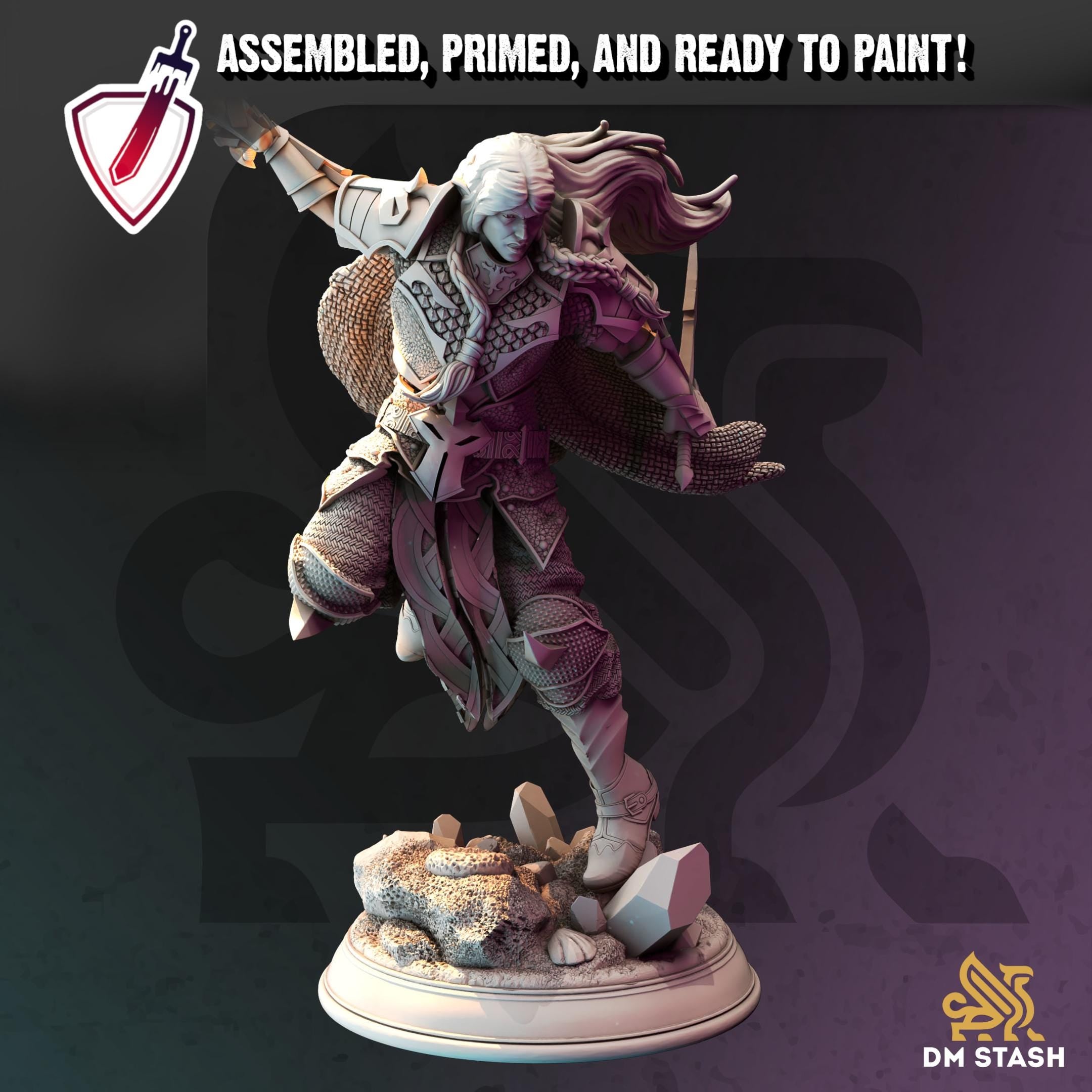 Drow Underdark Ranger - Xandir | Miniature by DM Stash | Resin Mini For Tabletop Gaming, D&D, Pathfinder, Painting | Assembled and Primed