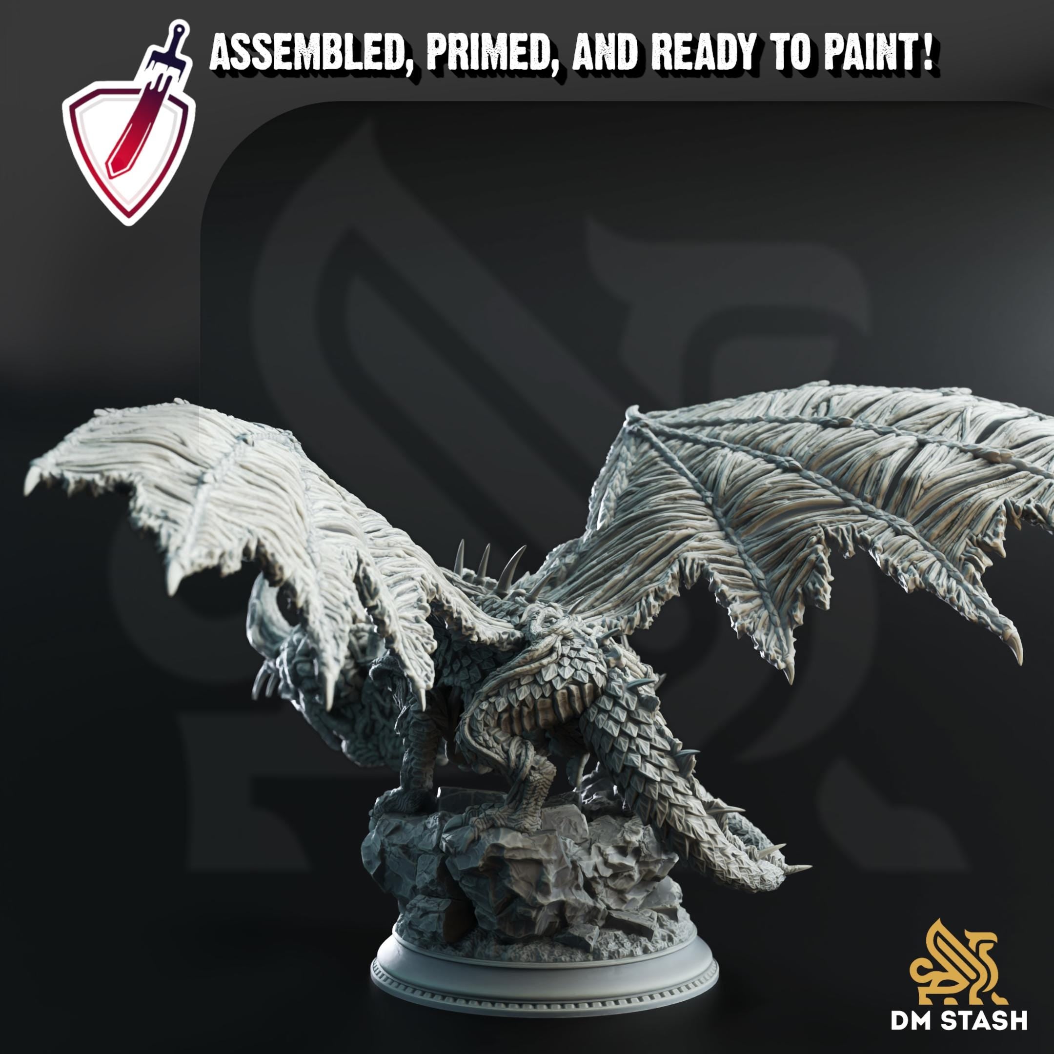 Eldritch Flayed Dragon - Midorius | Miniature by DM Stash | Resin Mini For Tabletop Gaming, D&D, Pathfinder, Painting | Assembled and Primed