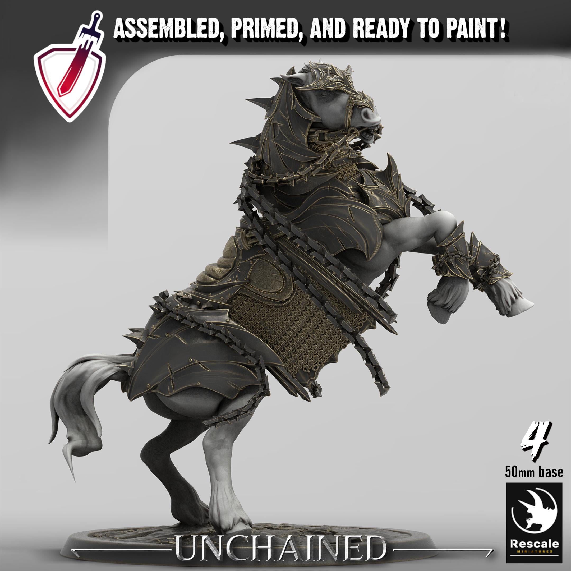 Unchained Horses | By Rescale Miniatures | Resin Mini for Tabletop Wargames, RPGs, and Painting | Assembled and Primed