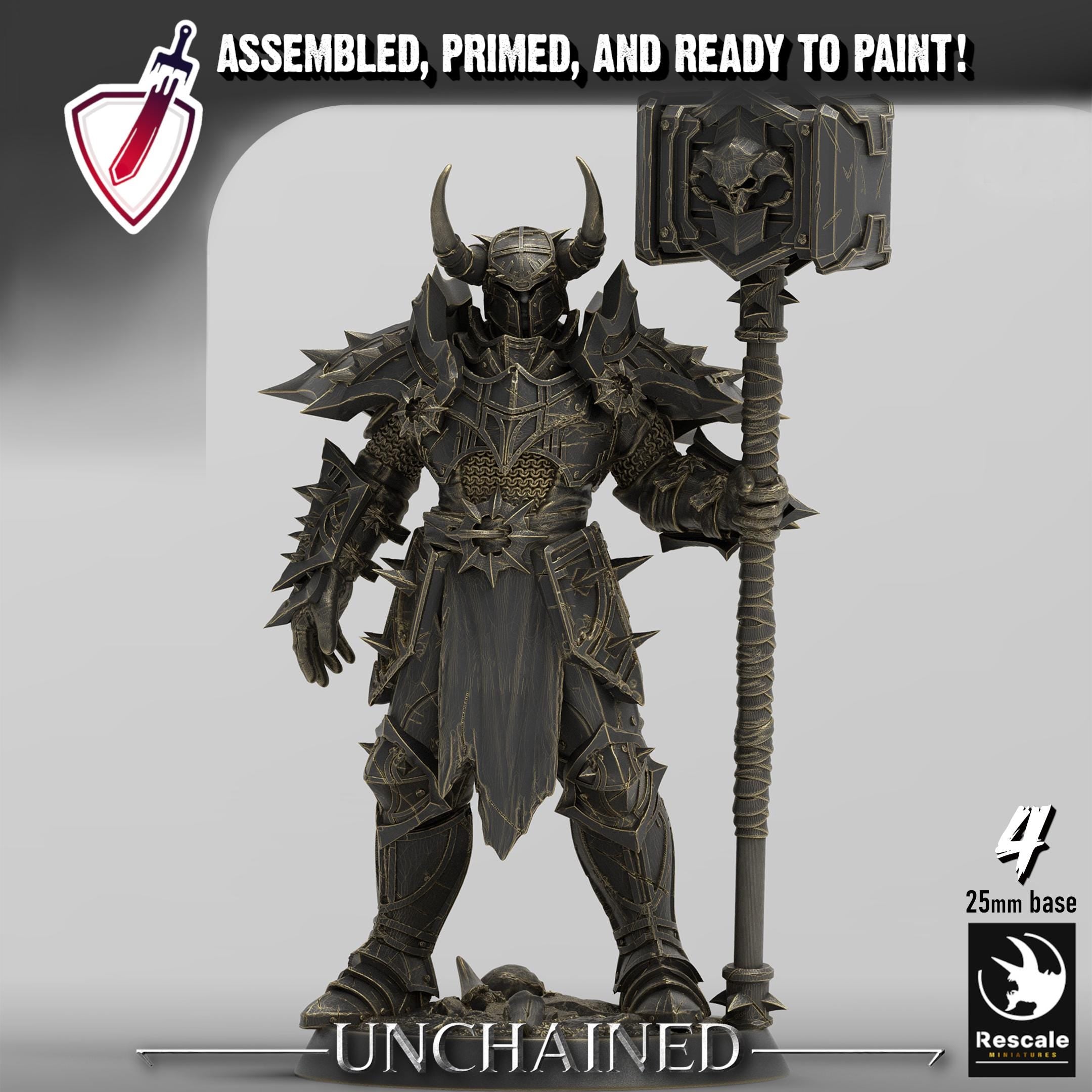 Unchained Commanders | By Rescale Miniatures | Resin Mini for Tabletop Wargames, RPGs, and Painting | Assembled and Primed