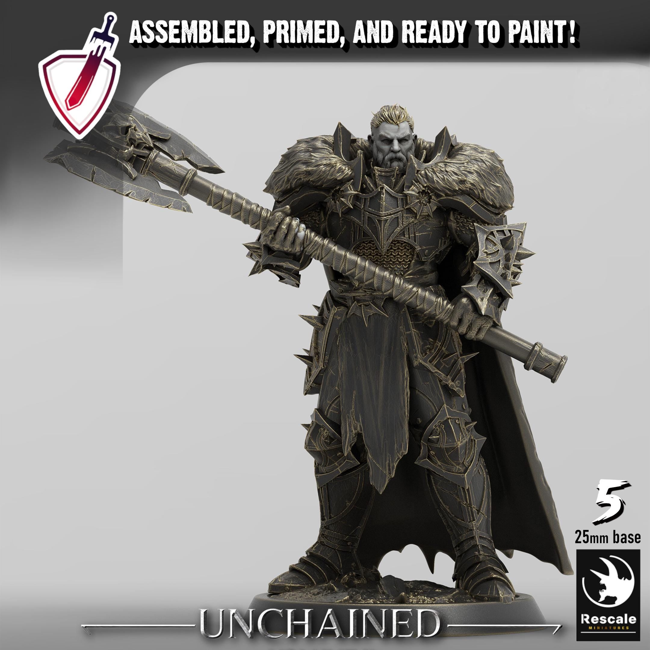 Unchained Commanders | By Rescale Miniatures | Resin Mini for Tabletop Wargames, RPGs, and Painting | Assembled and Primed