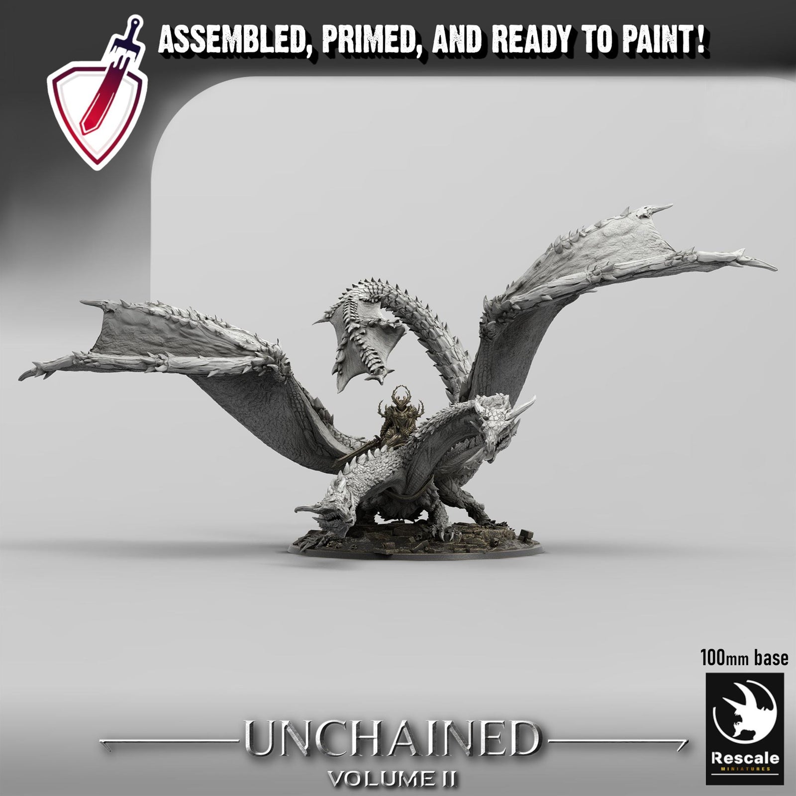 Dragon Bialmuth (Massive) | By Rescale Miniatures | Resin Mini for Tabletop Wargames, RPGs, and Painting | Assembled and Primed
