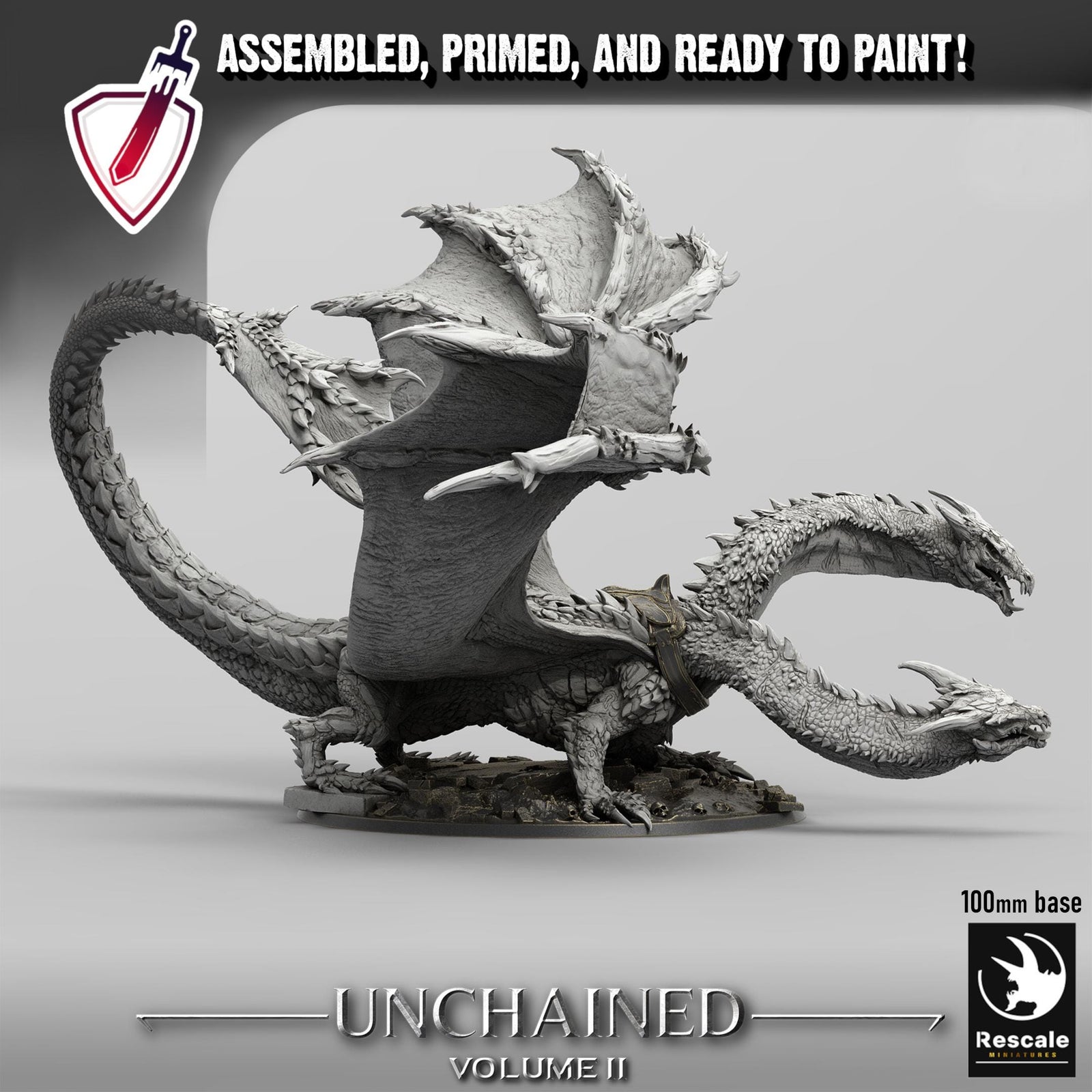 Dragon Bialmuth (Massive) | By Rescale Miniatures | Resin Mini for Tabletop Wargames, RPGs, and Painting | Assembled and Primed