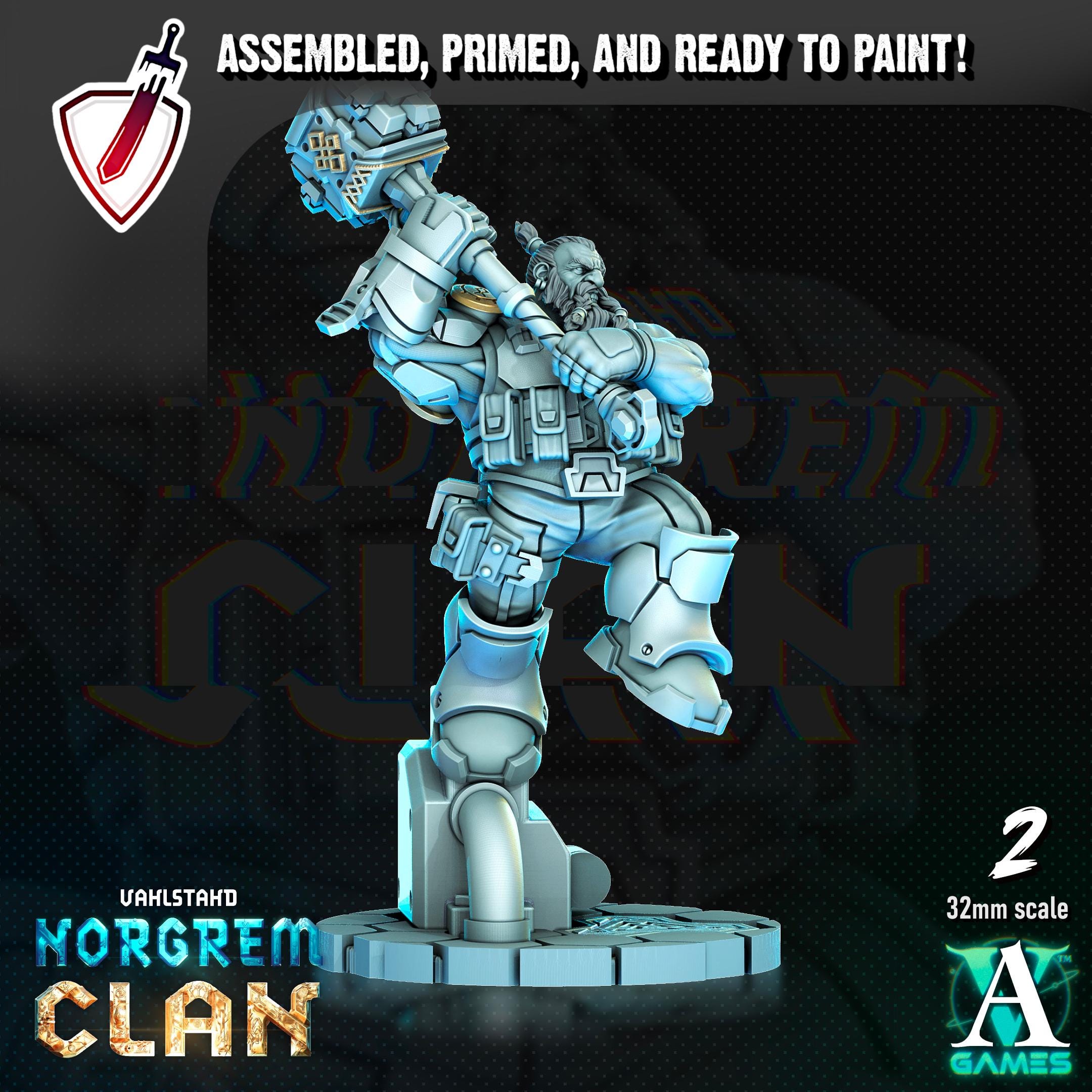 Norgrem Raiders | Miniatures by Archvillain Games | Resin Mini for Tabletop Gaming, D&D, Wargaming, Painting | Assembled and Primed
