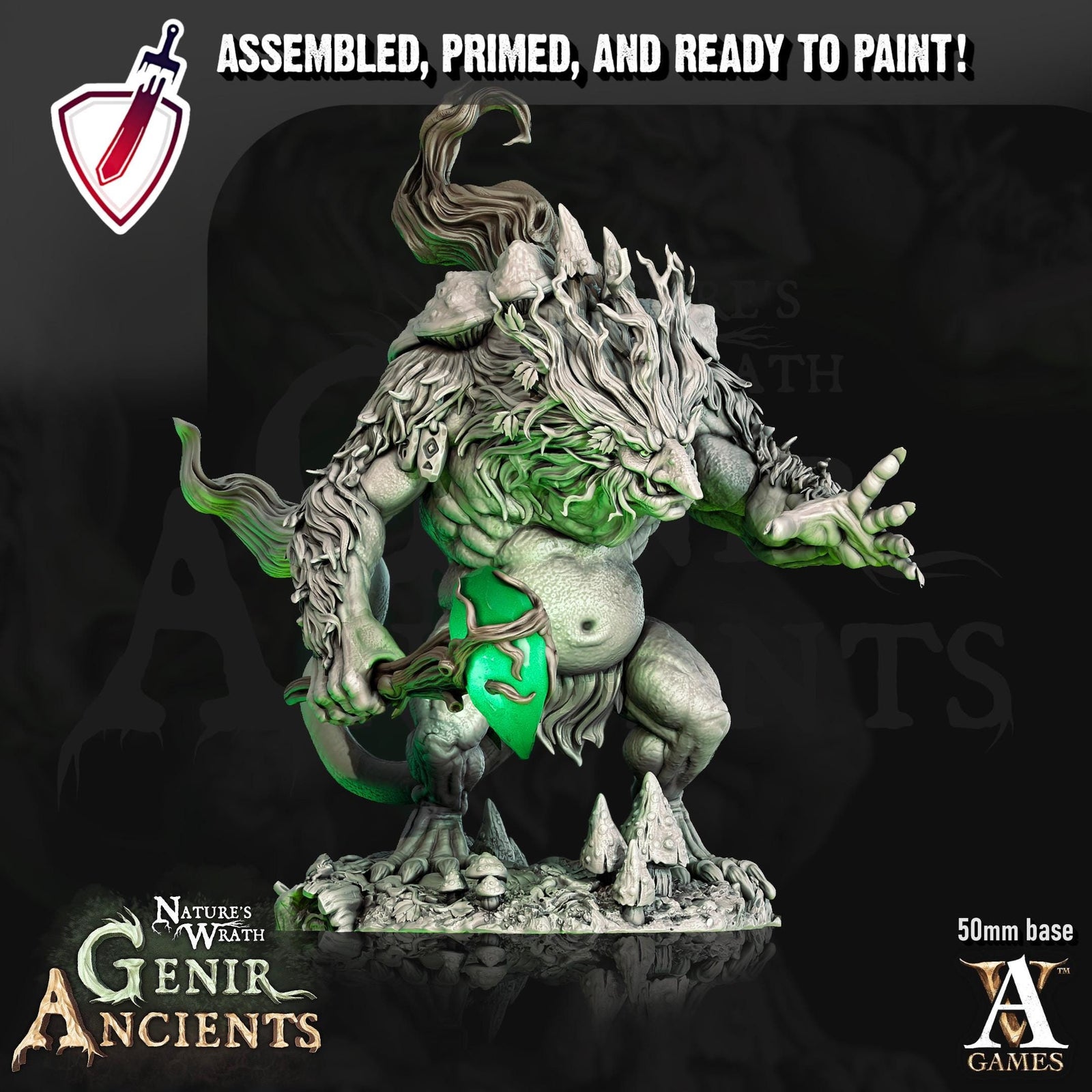 Genirheart Trolls | Miniatures by Archvillain Games | Resin mini for tabletop gaming, D&D, Pathfinder, painting | Assembled and Primed