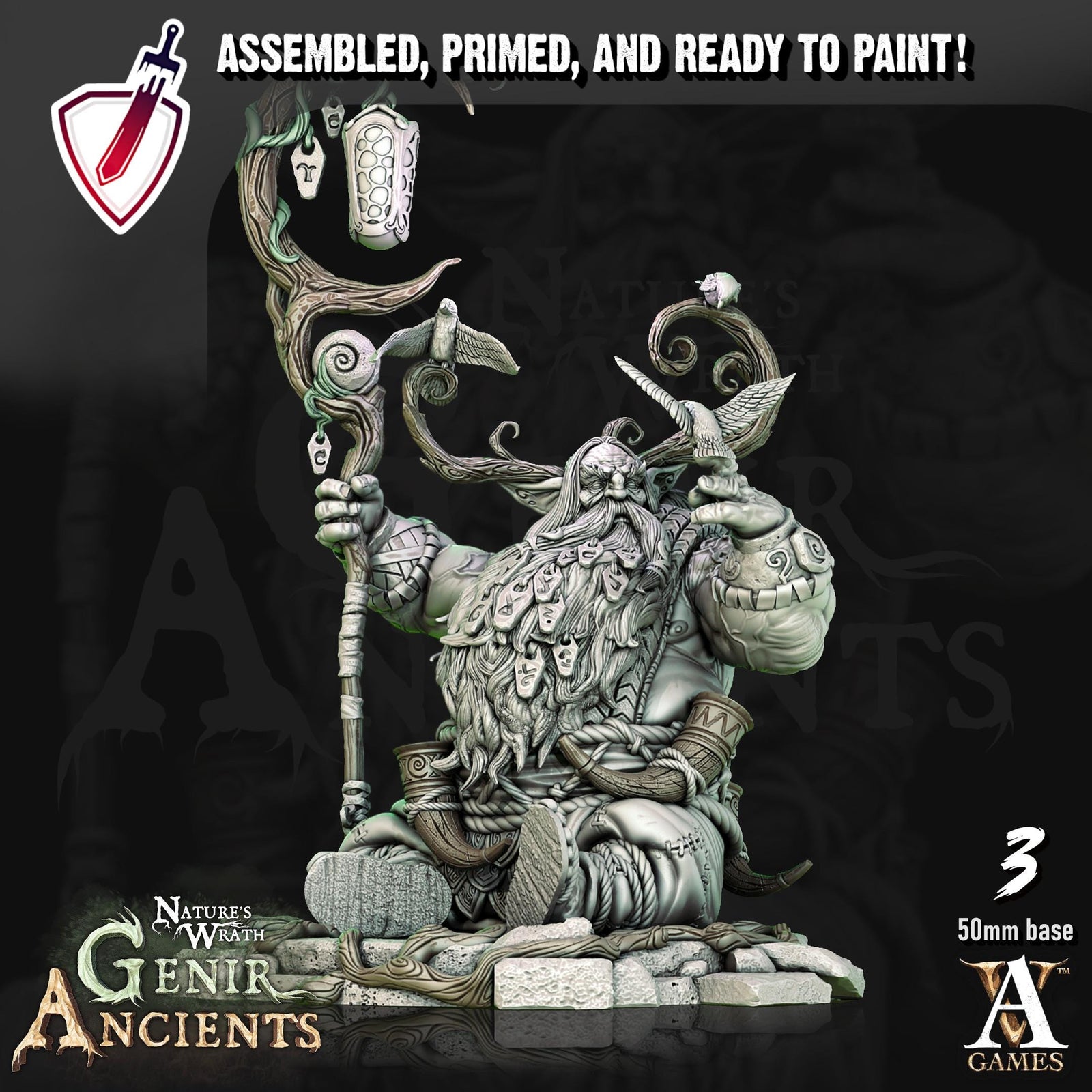 Rootals | Miniatures by Archvillain Games | Resin mini for tabletop gaming, D&D, Pathfinder, painting | Assembled and Primed
