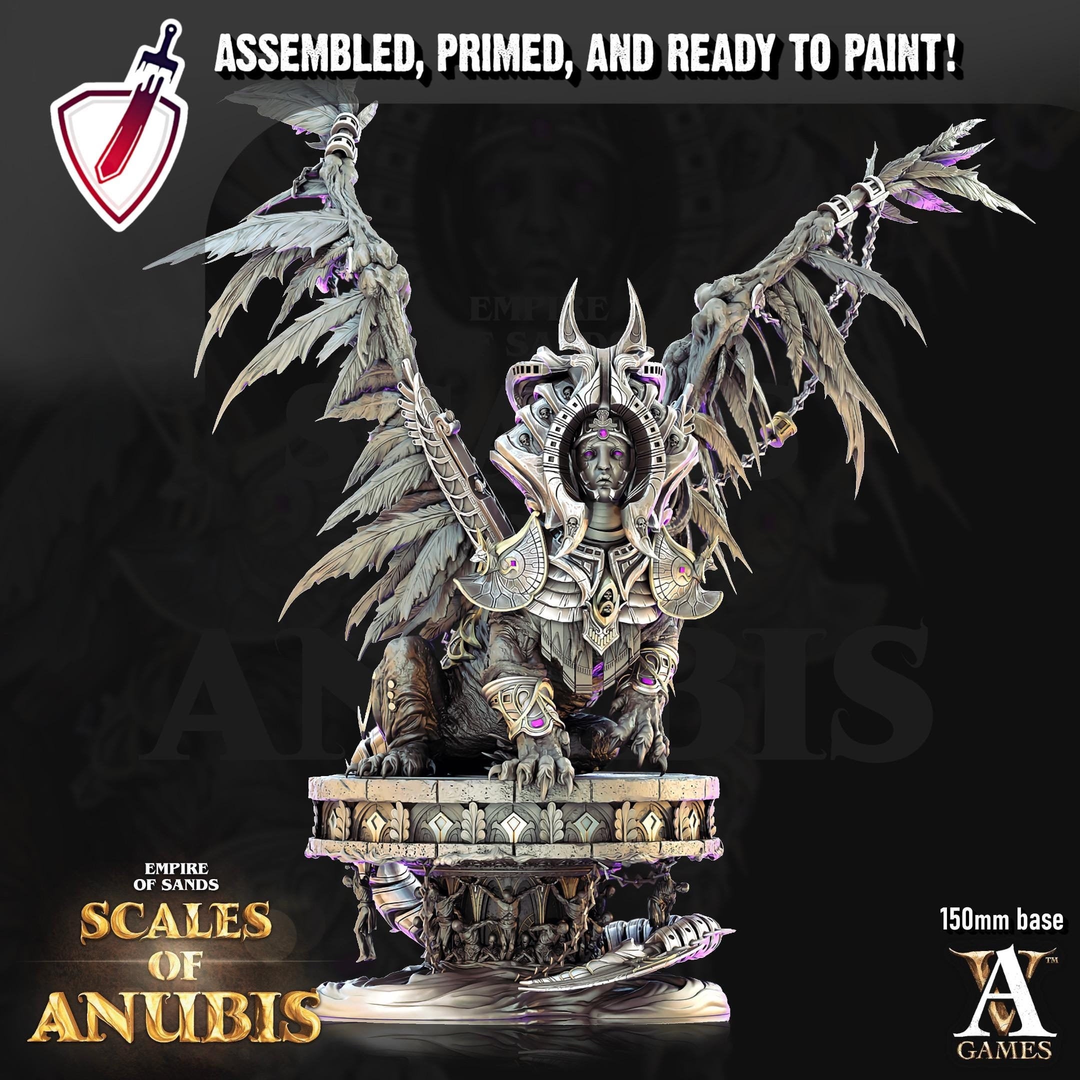 Soul Collector Sphinx | (Massive) Miniatures by Archvillain Games | For Tabletop Gaming, D&D, Pathfinder, Painting | Assembled and Primed