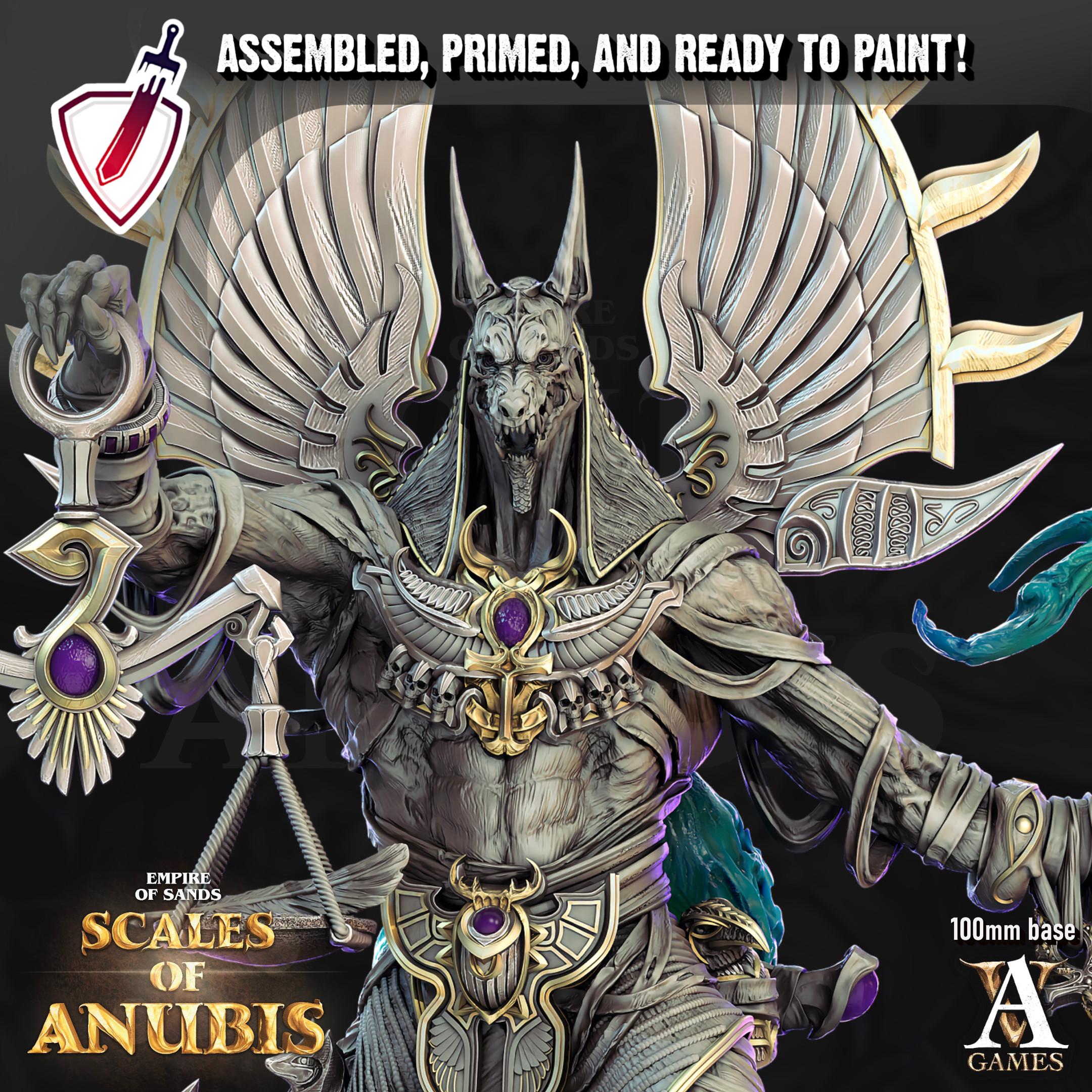 Anubis | (Massive) Miniature by Archvillain Games | Resin Mini For Tabletop Gaming, D&D, Pathfinder, and Painting | Assembled and Primed