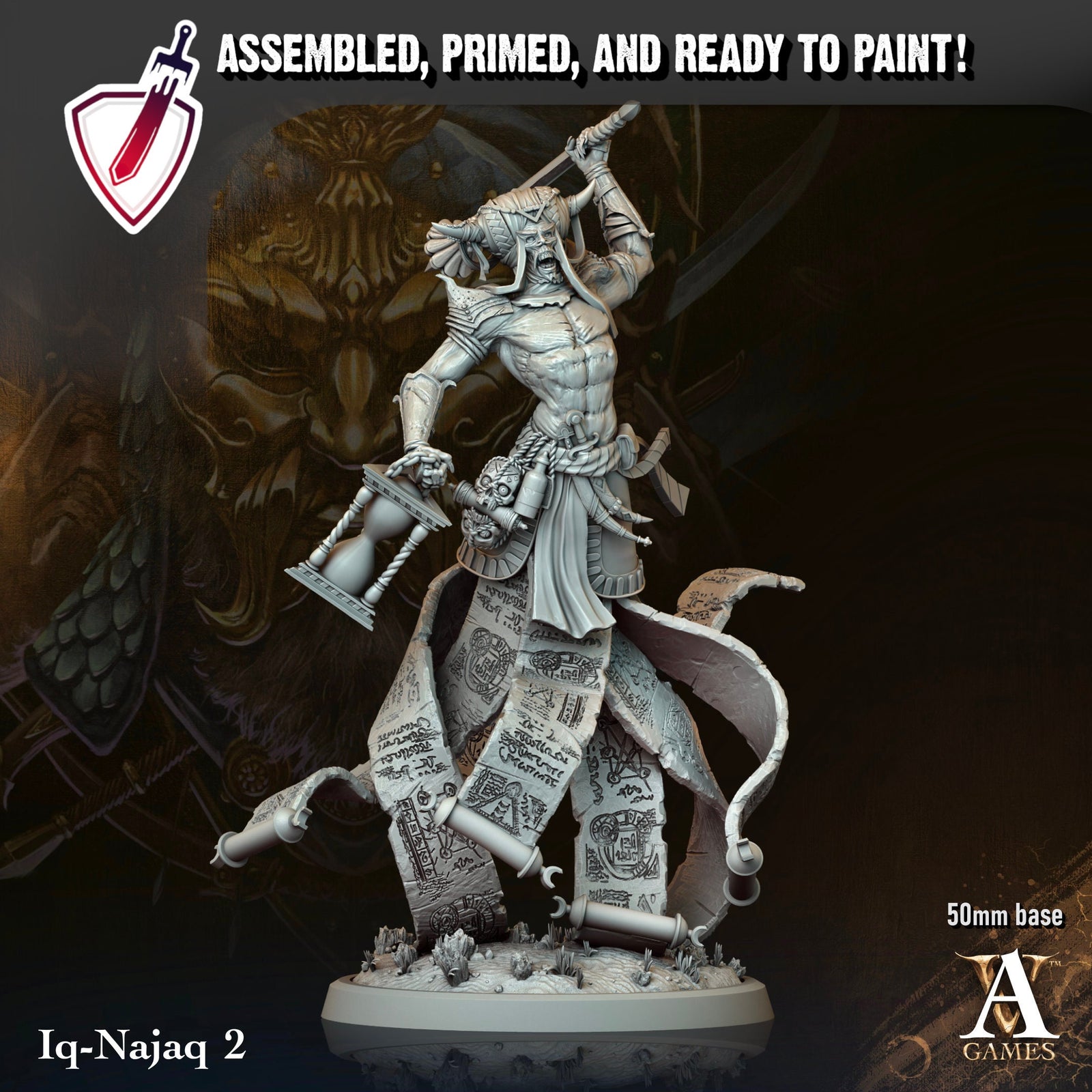 Iq-Najaq | Miniatures By Archvillain Games | For Tabletop Gaming, D&D, Pathfinder, And Painting | Assembled And Primed - Brush and Battle