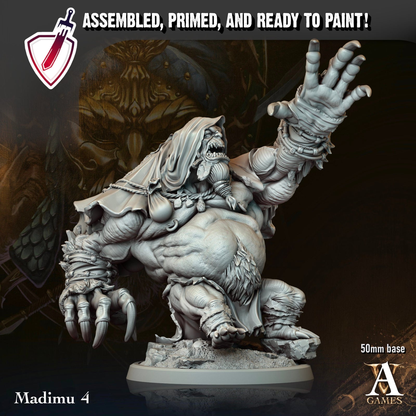 Madimu | Miniatures By Archvillain Games | For Tabletop Gaming, D&D, Pathfinder, And Painting | Assembled And Primed - Brush and Battle
