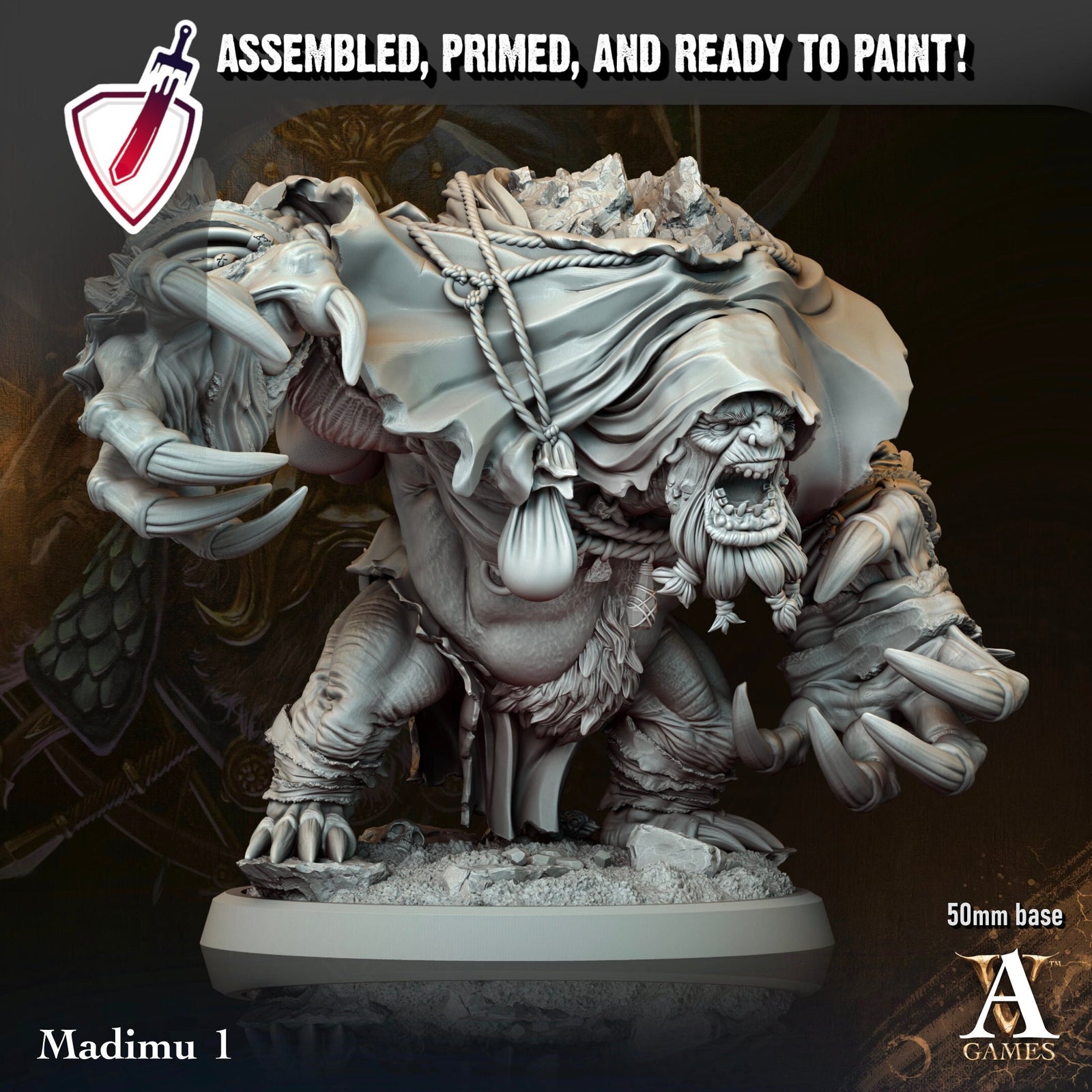 Madimu | Miniatures By Archvillain Games | For Tabletop Gaming, D&D, Pathfinder, And Painting | Assembled And Primed - Brush and Battle
