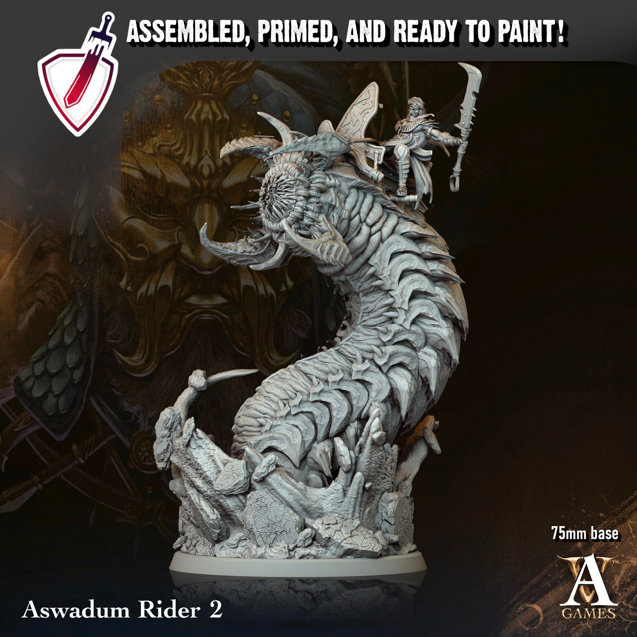 Aswadum Riders | Miniatures By Archvillain Games | For Tabletop Gaming, D&D, Pathfinder, And Painting | Assembled And Primed - Brush and Battle