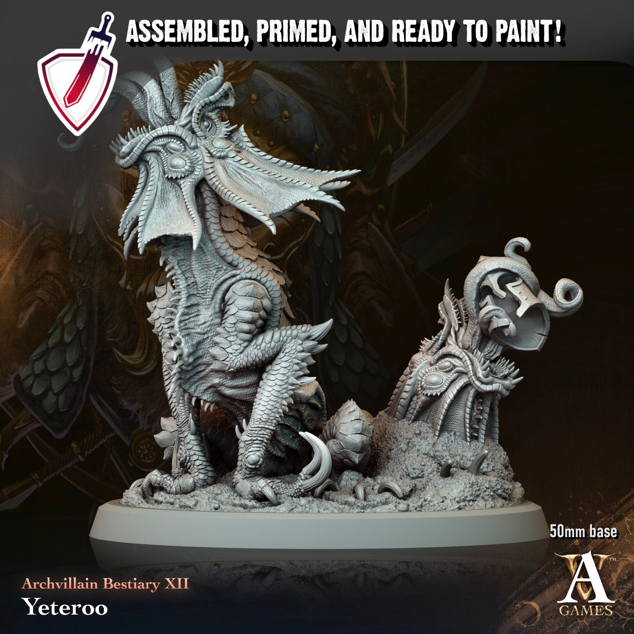 Yeteroo | Miniature By Archvillain Games | For Tabletop Gaming, D&D, Pathfinder, And Painting | Assembled And Primed - Brush and Battle
