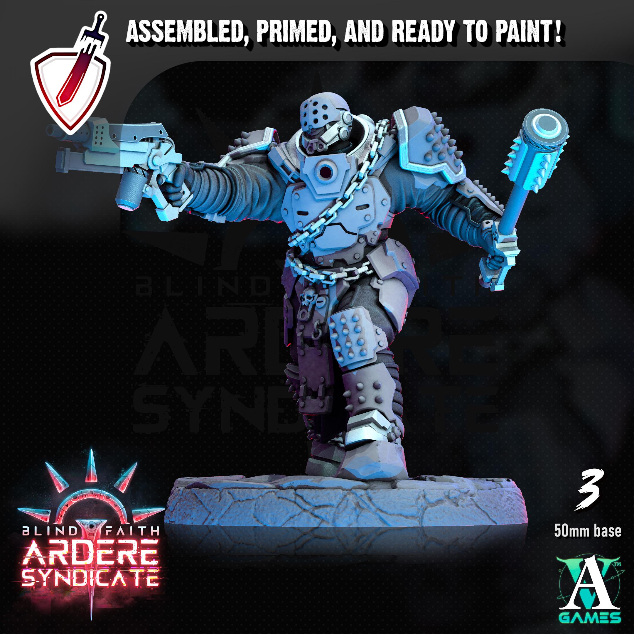 Arderite Heavy Infantry | Miniatures by Archvillain Games | Resin Mini for Tabletop Gaming, D&D, Wargaming, Painting | Assembled and Primed