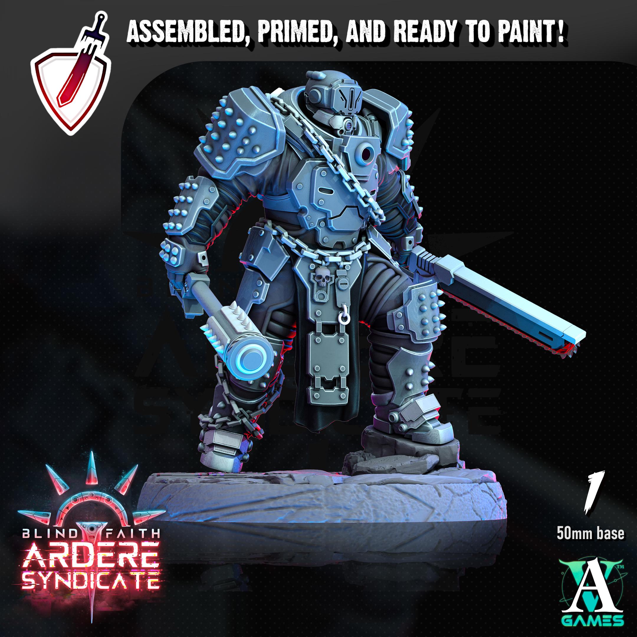 Arderite Heavy Infantry | Miniatures by Archvillain Games | Resin Mini for Tabletop Gaming, D&D, Wargaming, Painting | Assembled and Primed