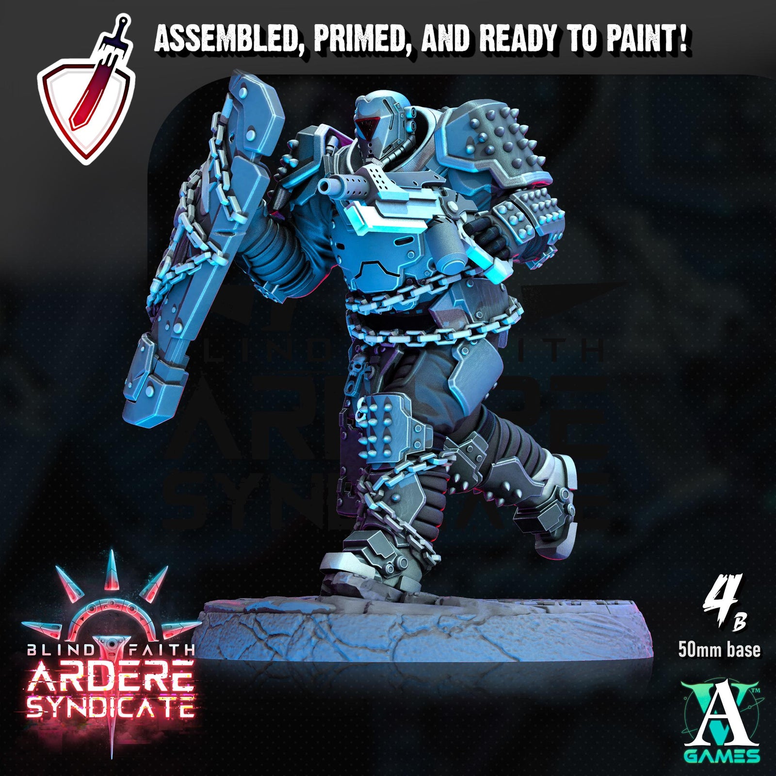 Arderite Heavy Infantry | Miniatures by Archvillain Games | Resin Mini for Tabletop Gaming, D&D, Wargaming, Painting | Assembled and Primed