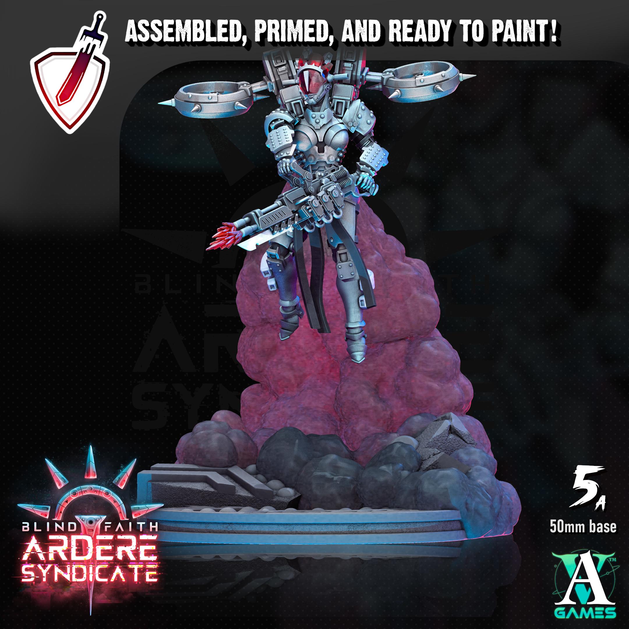 Arderite Valkyries | Miniatures by Archvillain Games | Resin Mini for Tabletop Gaming, D&D, Wargaming, Painting | Assembled and Primed