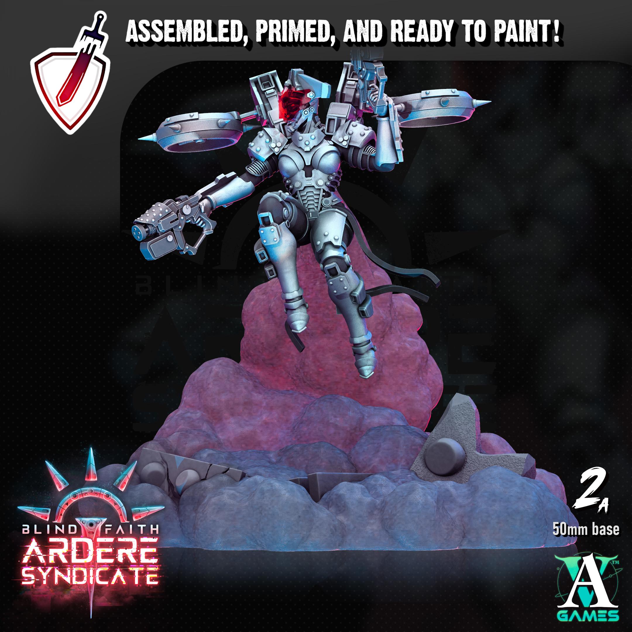 Arderite Valkyries | Miniatures by Archvillain Games | Resin Mini for Tabletop Gaming, D&D, Wargaming, Painting | Assembled and Primed