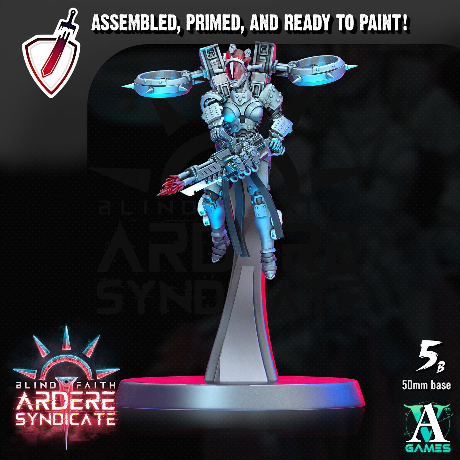 Arderite Valkyries | Miniatures by Archvillain Games | Resin Mini for Tabletop Gaming, D&D, Wargaming, Painting | Assembled and Primed