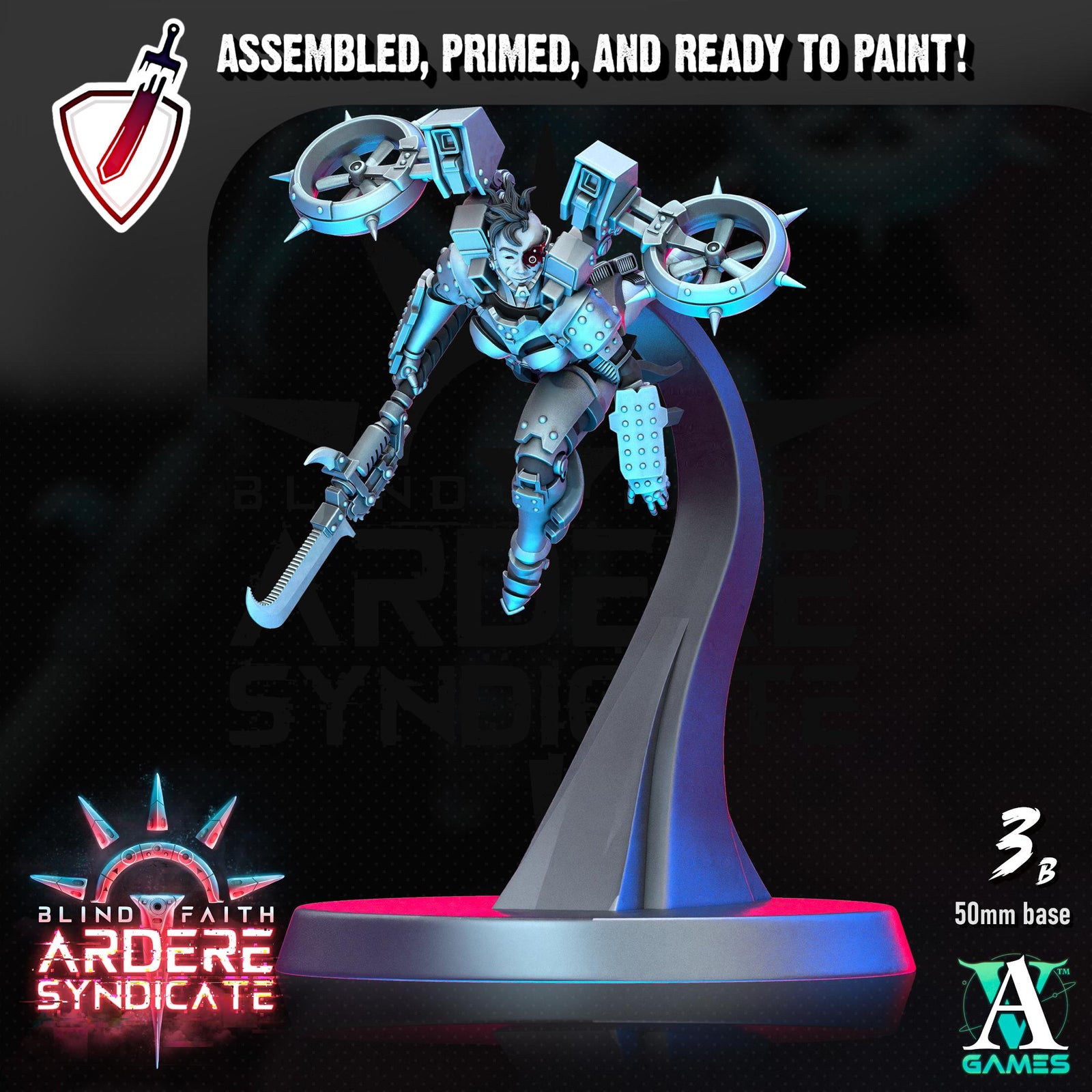 Arderite Valkyries | Miniatures by Archvillain Games | Resin Mini for Tabletop Gaming, D&D, Wargaming, Painting | Assembled and Primed