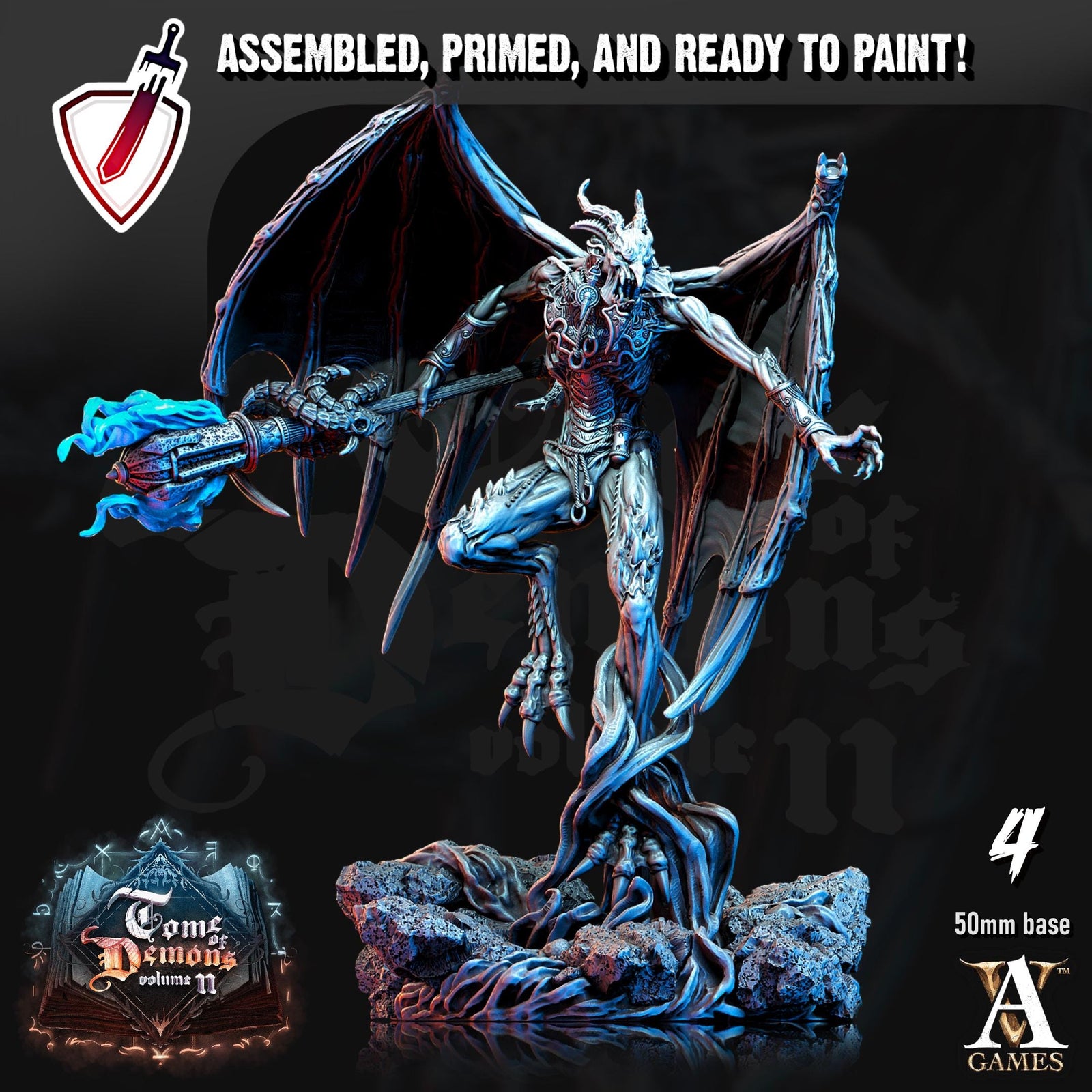Bane Demons | Miniatures by Archvillain Games | Resin mini for tabletop gaming, D&D, Pathfinder, and painting | Assembled and Primed