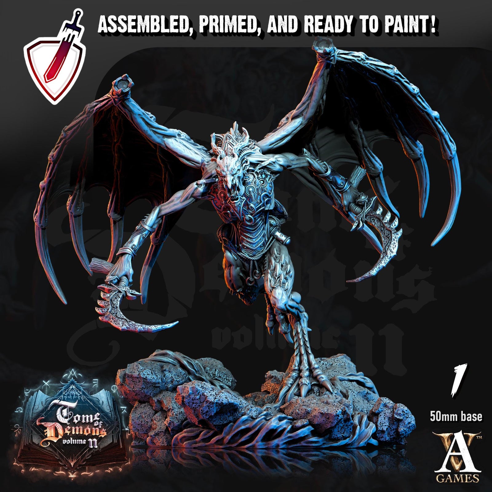 Bane Demons | Miniatures by Archvillain Games | Resin mini for tabletop gaming, D&D, Pathfinder, and painting | Assembled and Primed