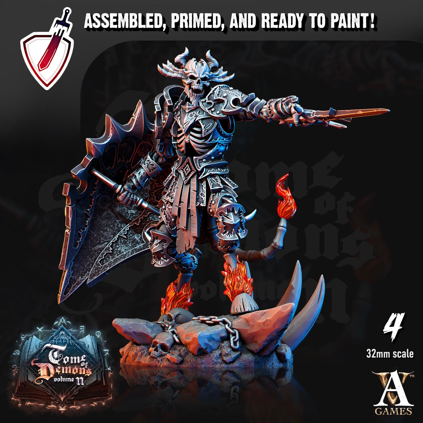 Demonskulls | Miniatures by Archvillain Games | Resin mini for tabletop gaming, D&D, Pathfinder, and painting | Assembled and Primed