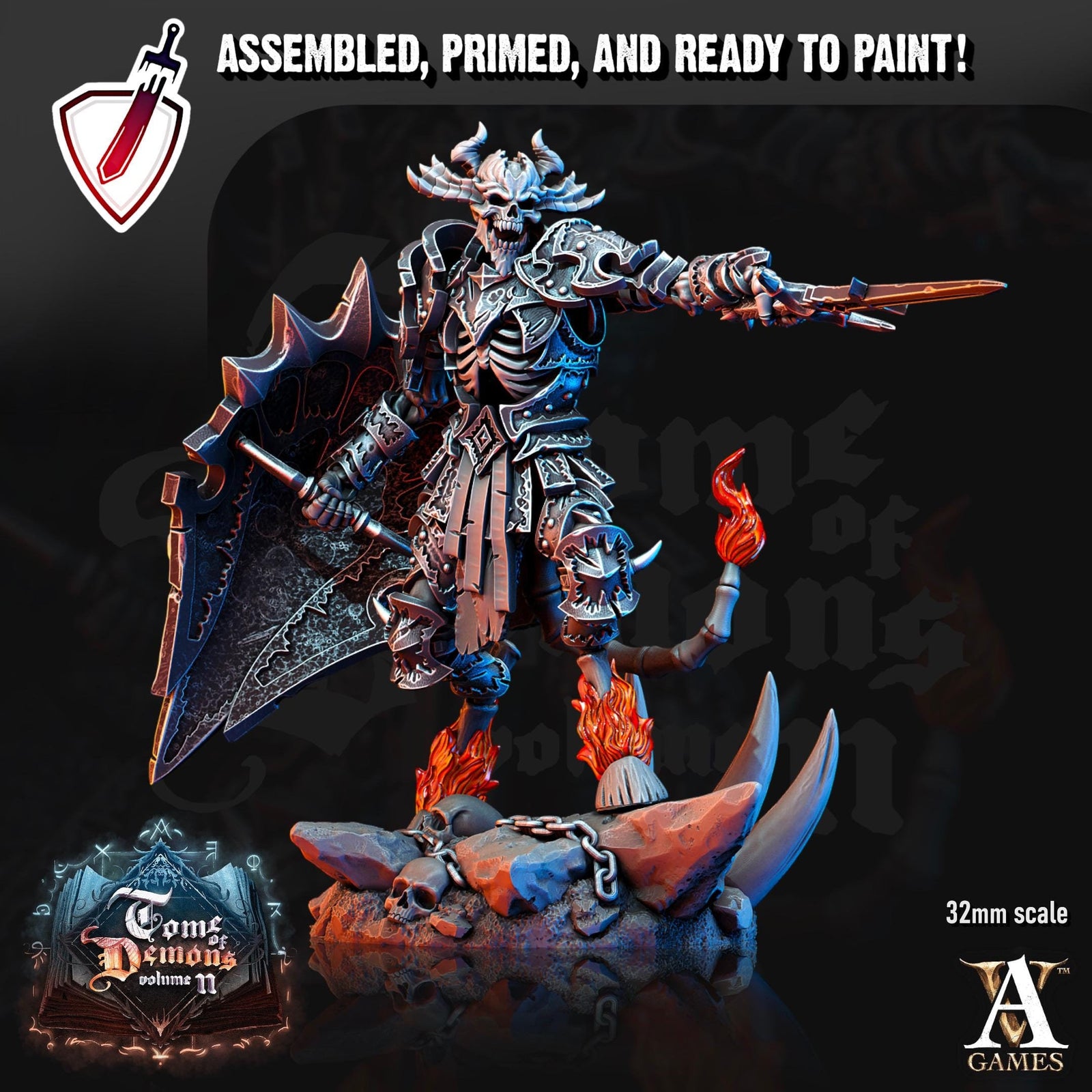 Demonskulls | Miniatures by Archvillain Games | Resin mini for tabletop gaming, D&D, Pathfinder, and painting | Assembled and Primed