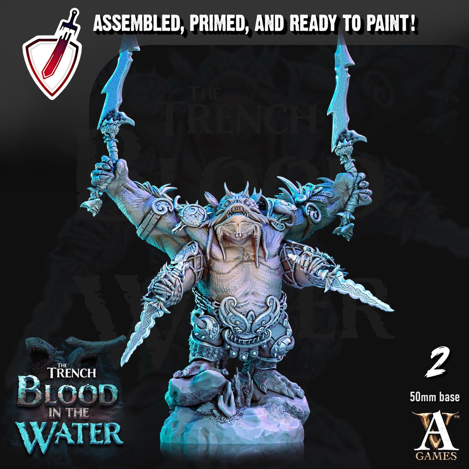 Shakarkha Juggernauts | Miniatures by Archvillain Games | Resin mini for tabletop gaming, D&D, Pathfinder, painting | Assembled and Primed