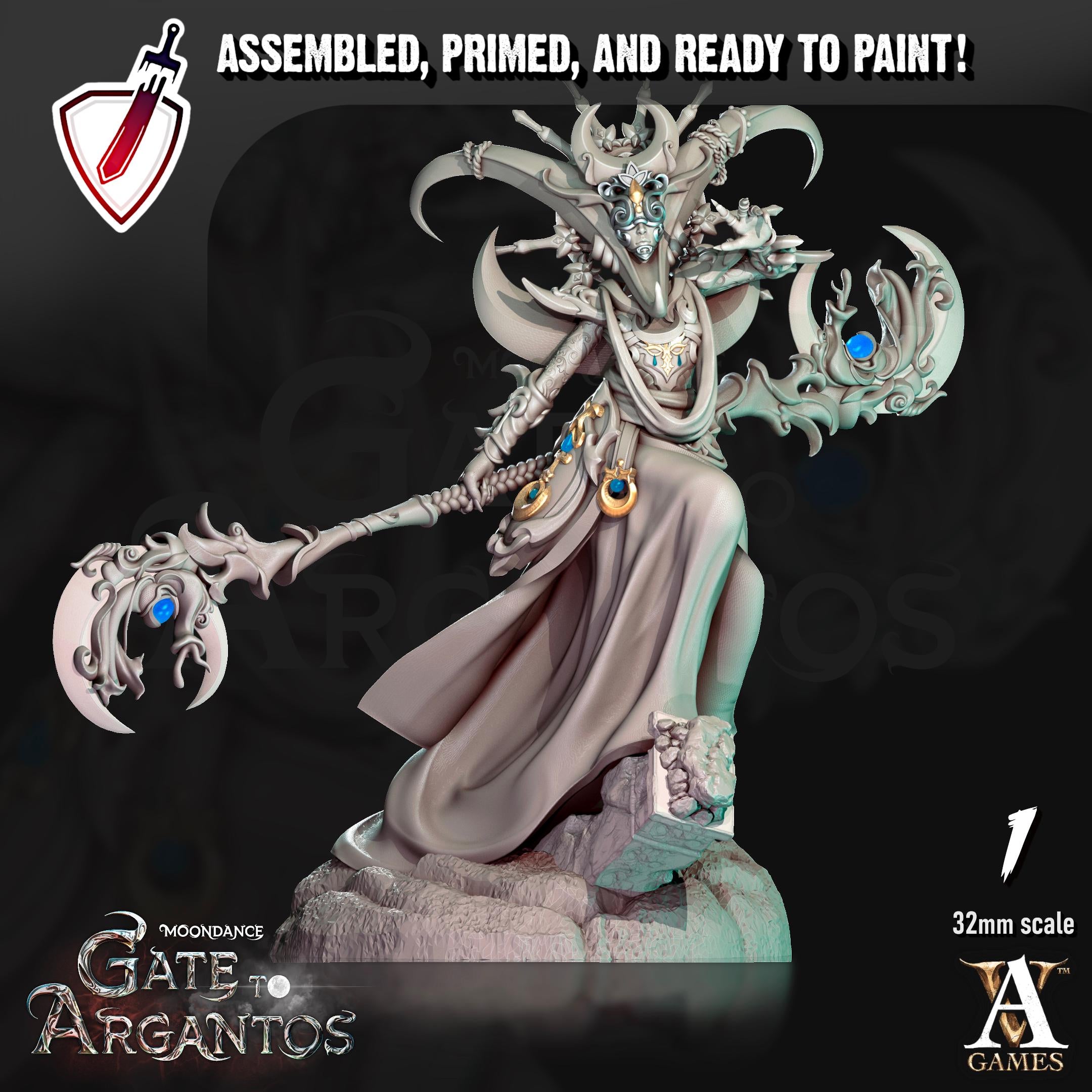 Mages of the Crescent | Archvillain Games | Miniature | RESIN | Tabletop | RPG | Gaming | D&D | Pathfinder | Fully Assembled and Primed
