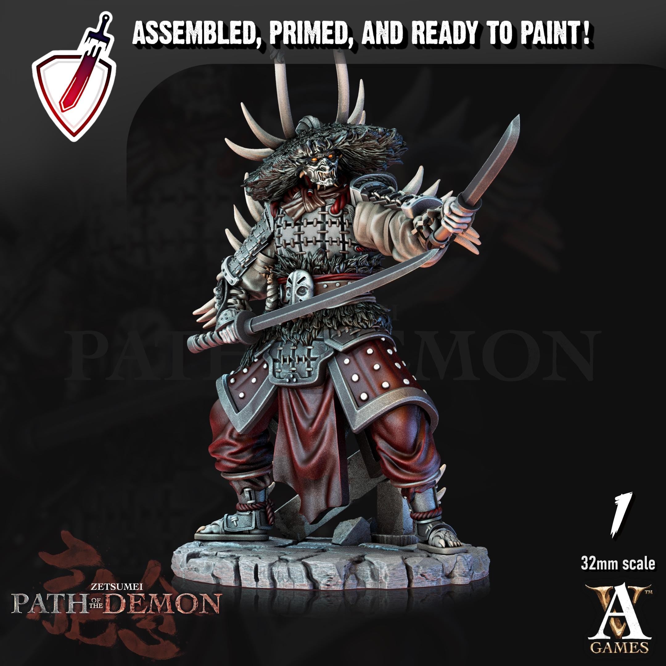 Ire Senshi | Miniatures by Archvillain Games | Resin mini for tabletop gaming, D&D, Pathfinder, and painting | Assembled and Primed