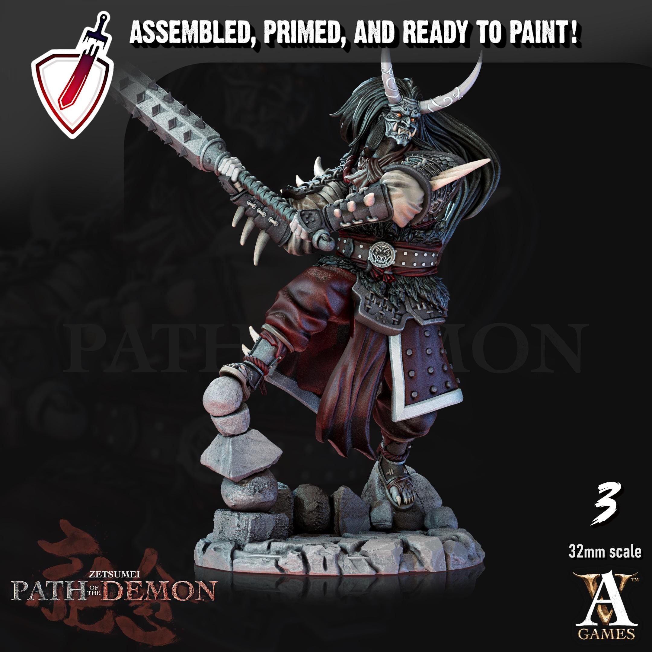 Ire Senshi | Miniatures by Archvillain Games | Resin mini for tabletop gaming, D&D, Pathfinder, and painting | Assembled and Primed