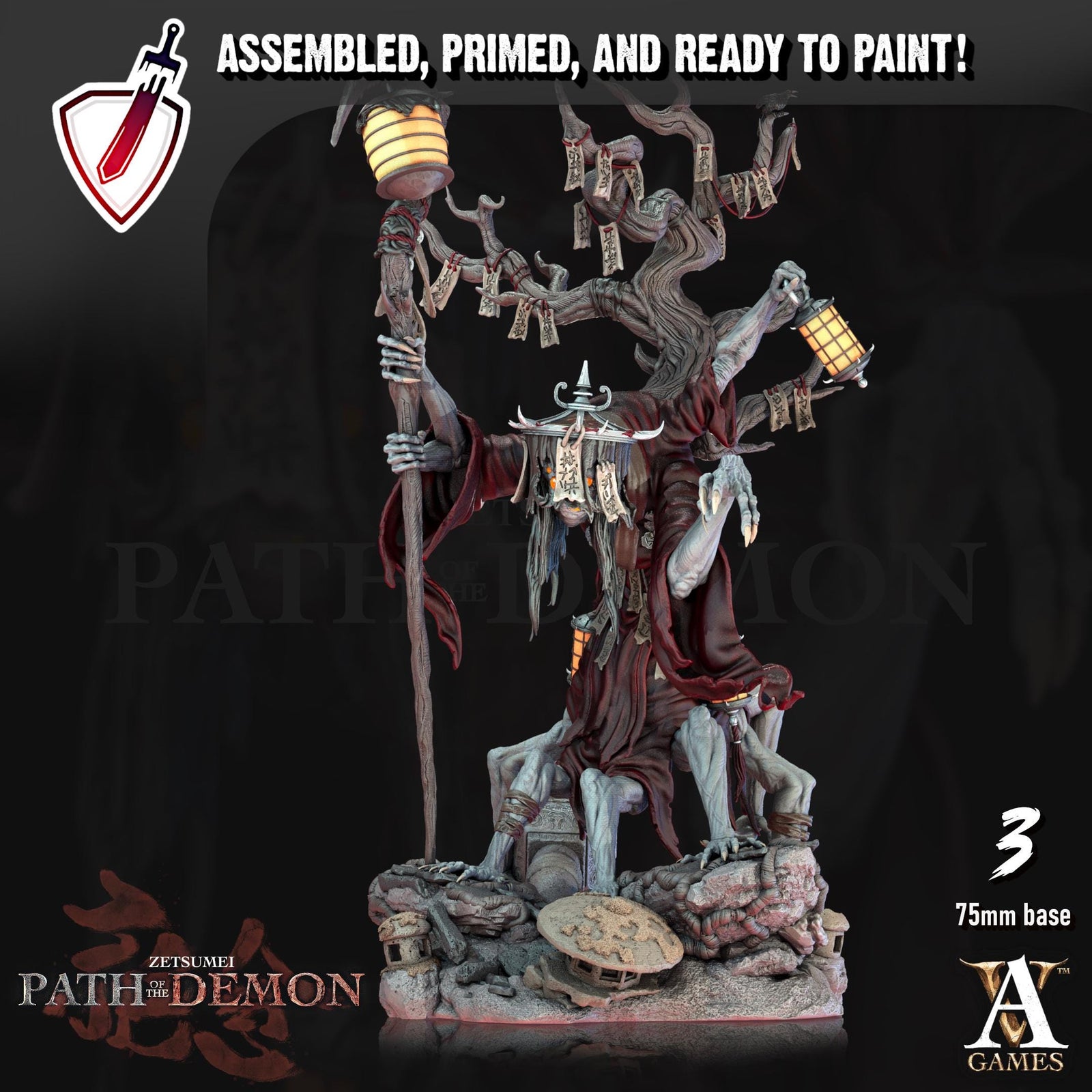 Jinja Obake | (Massive) Miniatures by Archvillain Games | Resin mini for tabletop gaming, D&D, Pathfinder, painting | Assembled and Primed