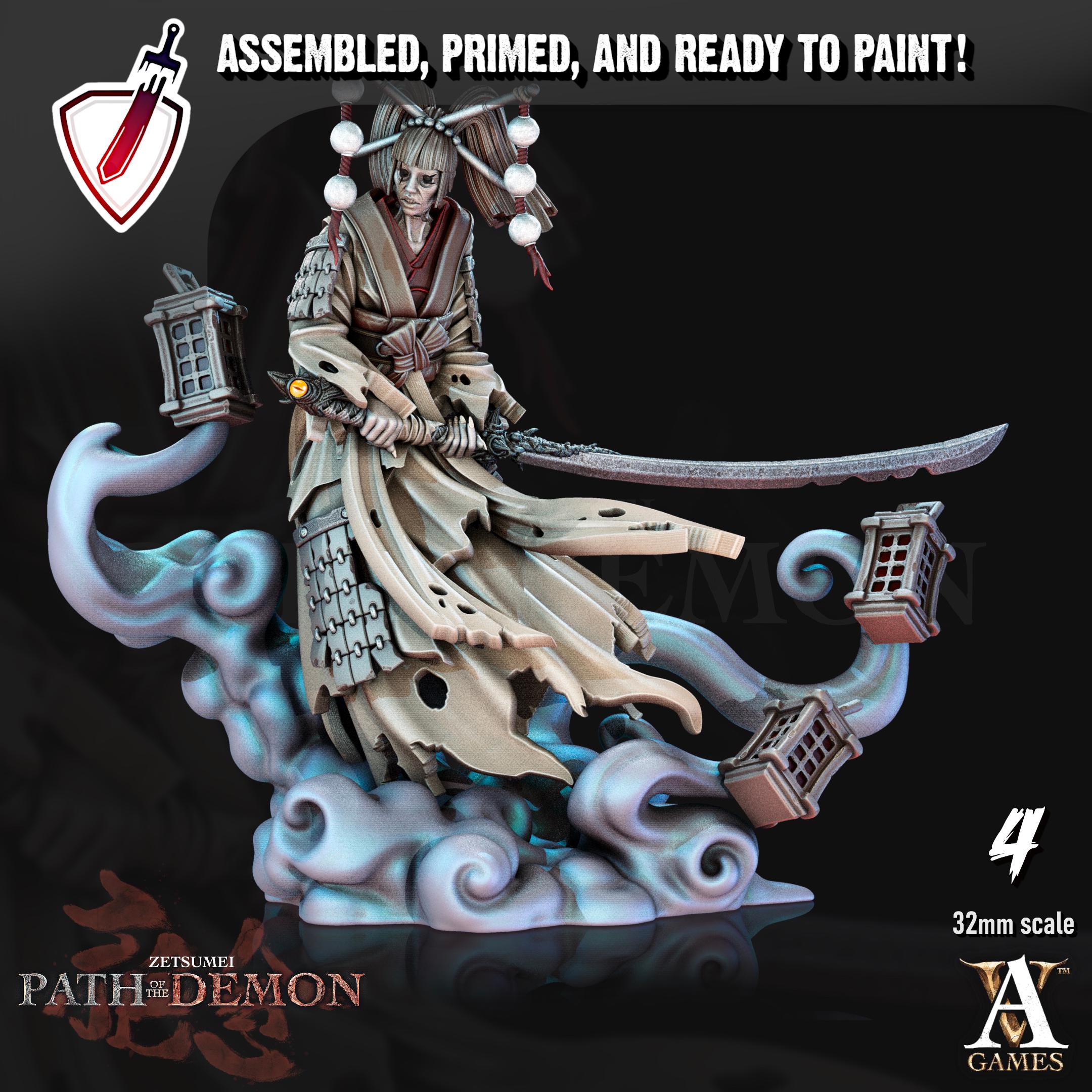 Kemuri Onna | Miniatures by Archvillain Games | Resin mini for tabletop gaming, D&D, Pathfinder, and painting | Assembled and Primed