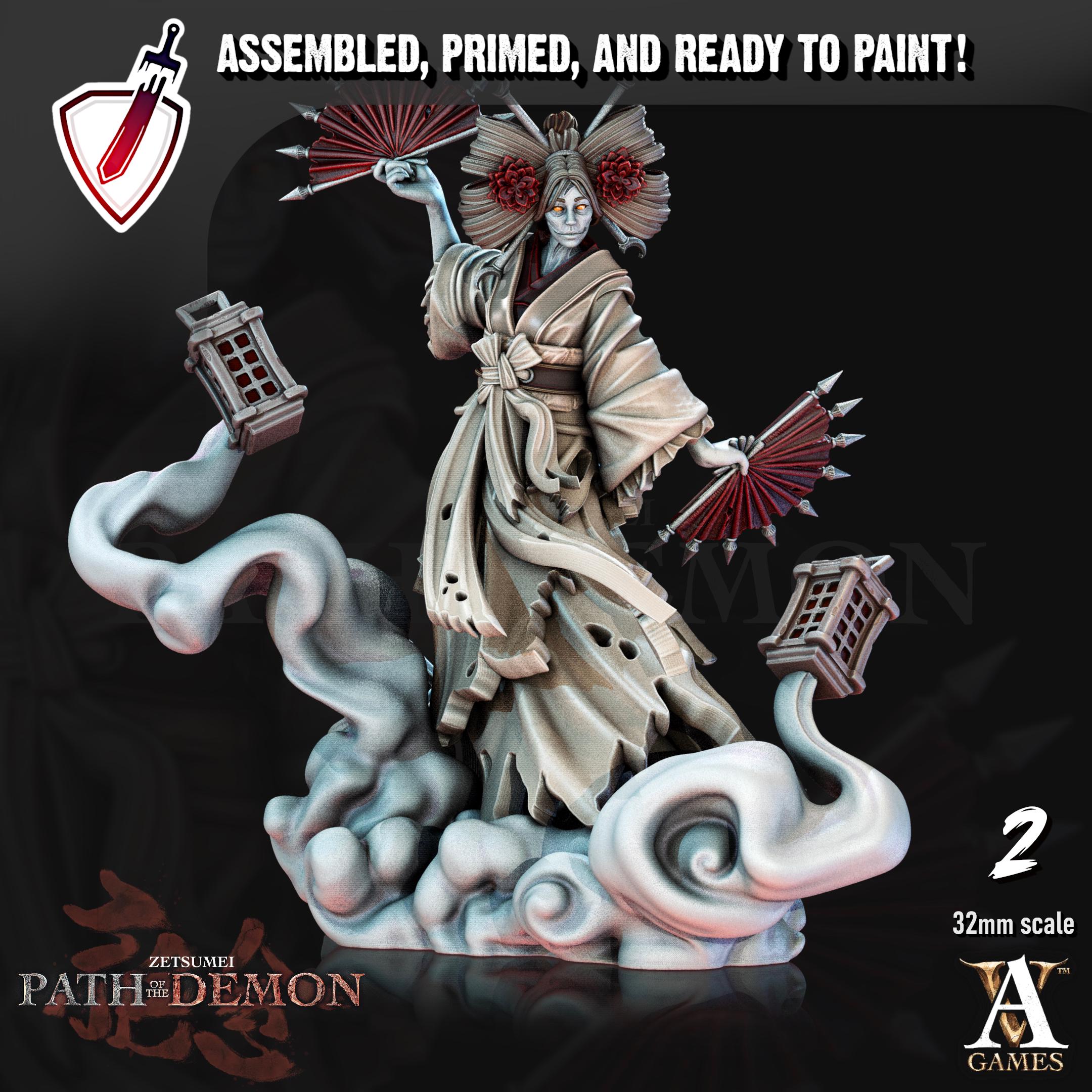 Kemuri Onna | Miniatures by Archvillain Games | Resin mini for tabletop gaming, D&D, Pathfinder, and painting | Assembled and Primed